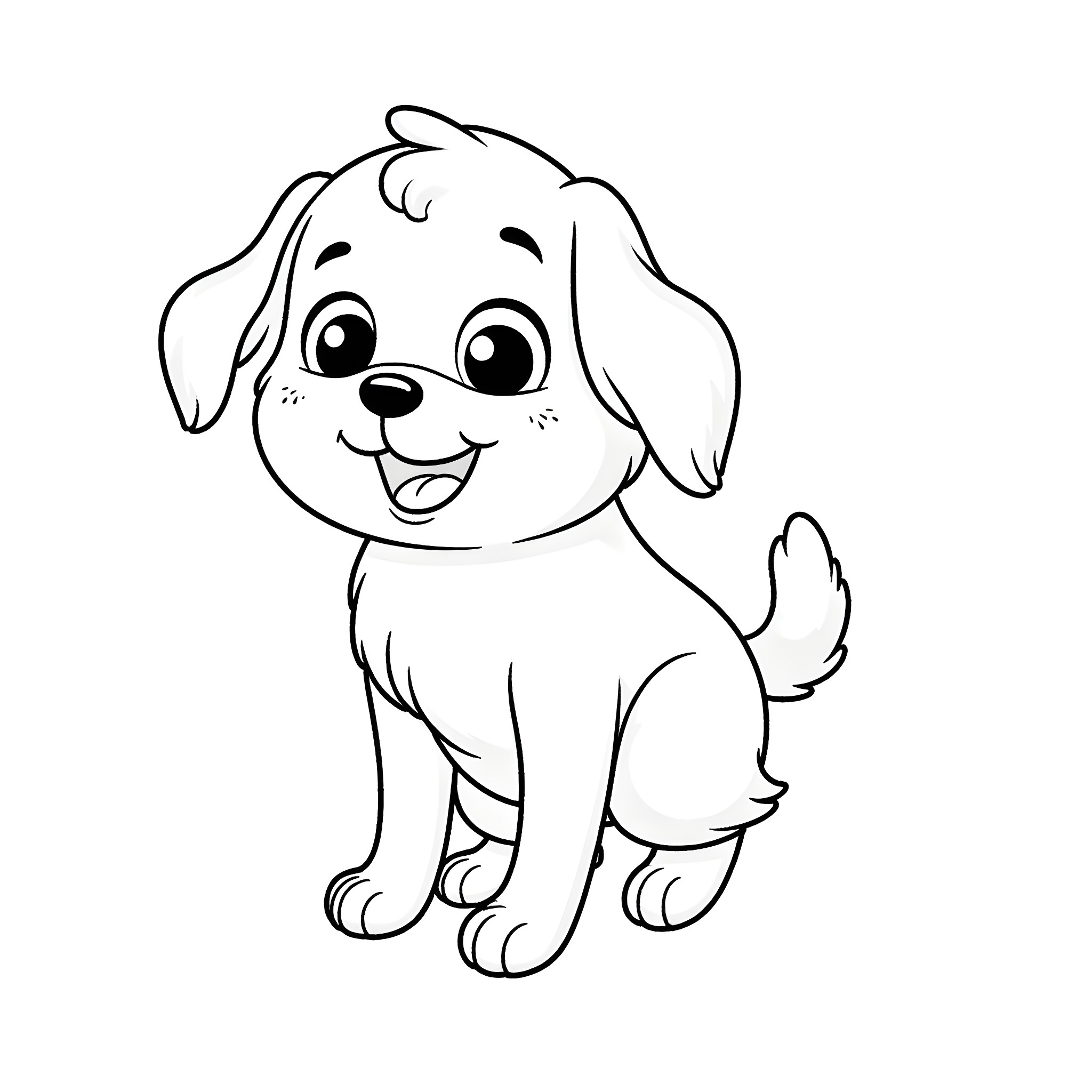 Bluey the Playful Puppy Coloring Page (free black-and-white line drawing printable PDF for all, from beginners to advanced learners, including children, teens, adults, and seniors)