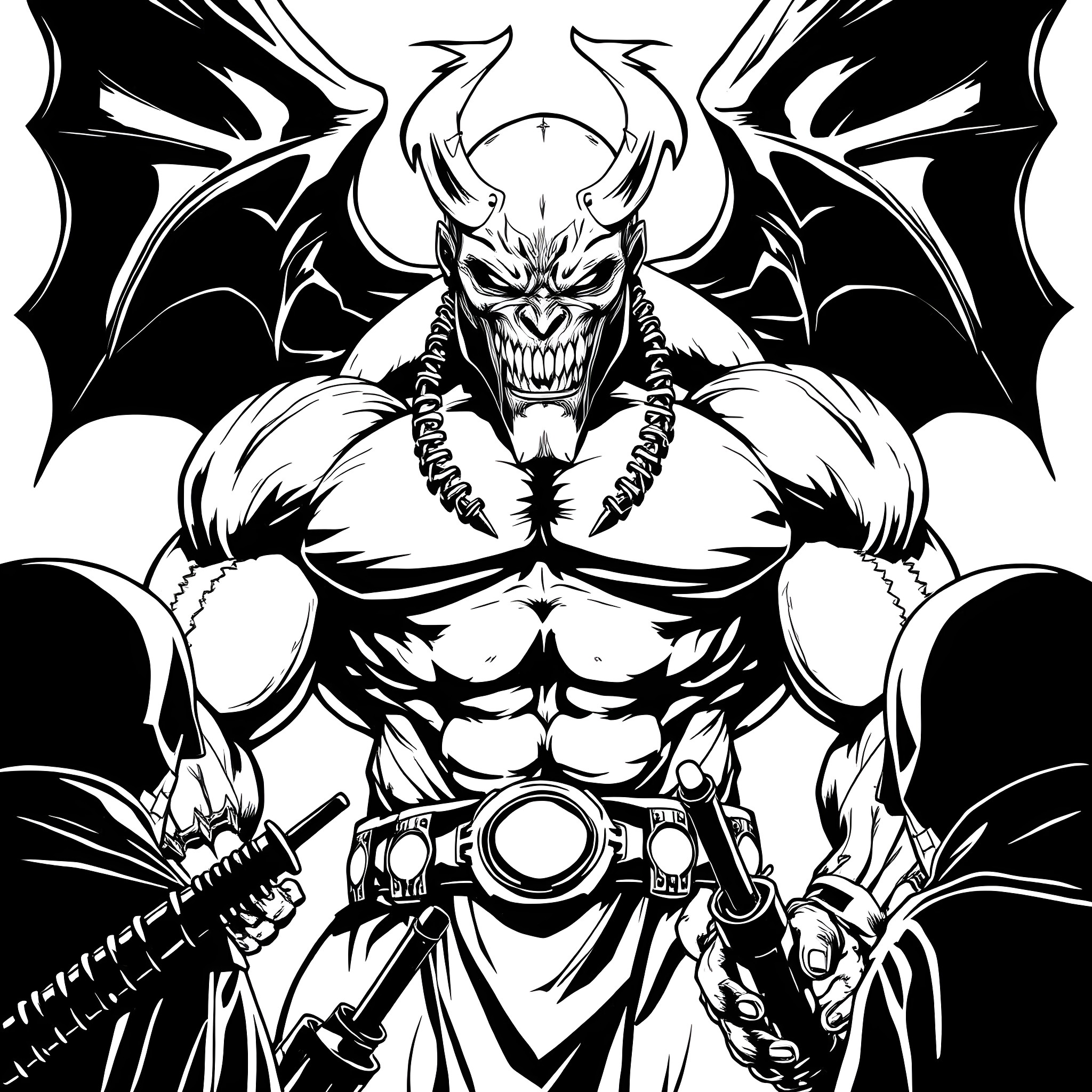 Bane's Sinister Transformation: A Fearsome Supervillain Emerges Coloring Page (free black-and-white line drawing printable PDF for all, from beginners to advanced learners, including children, teens, adults, and seniors)