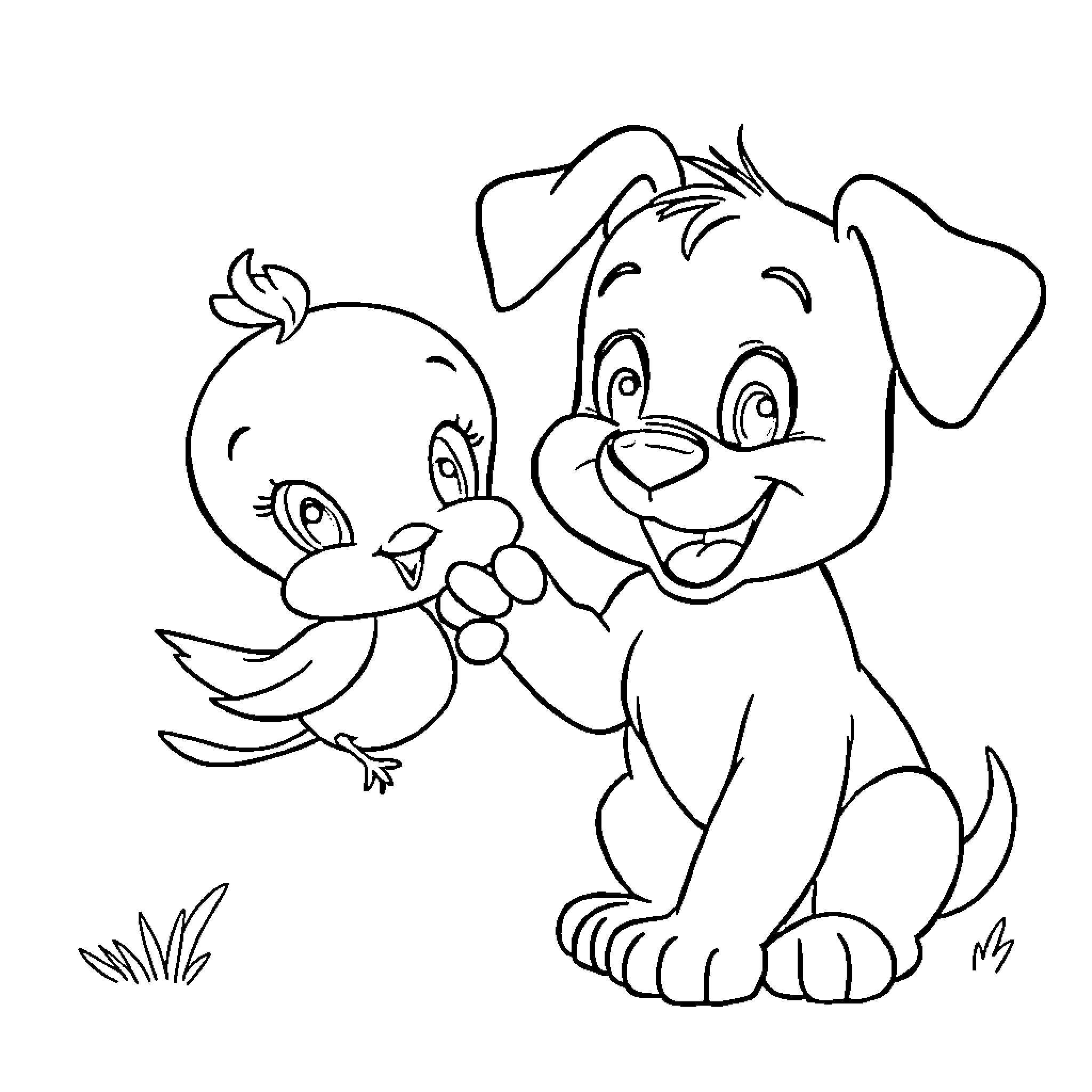 Bluey and Friends Enjoying Playtime Together Coloring Page (free black-and-white line drawing printable PDF for all, from beginners to advanced learners, including children, teens, adults, and seniors)