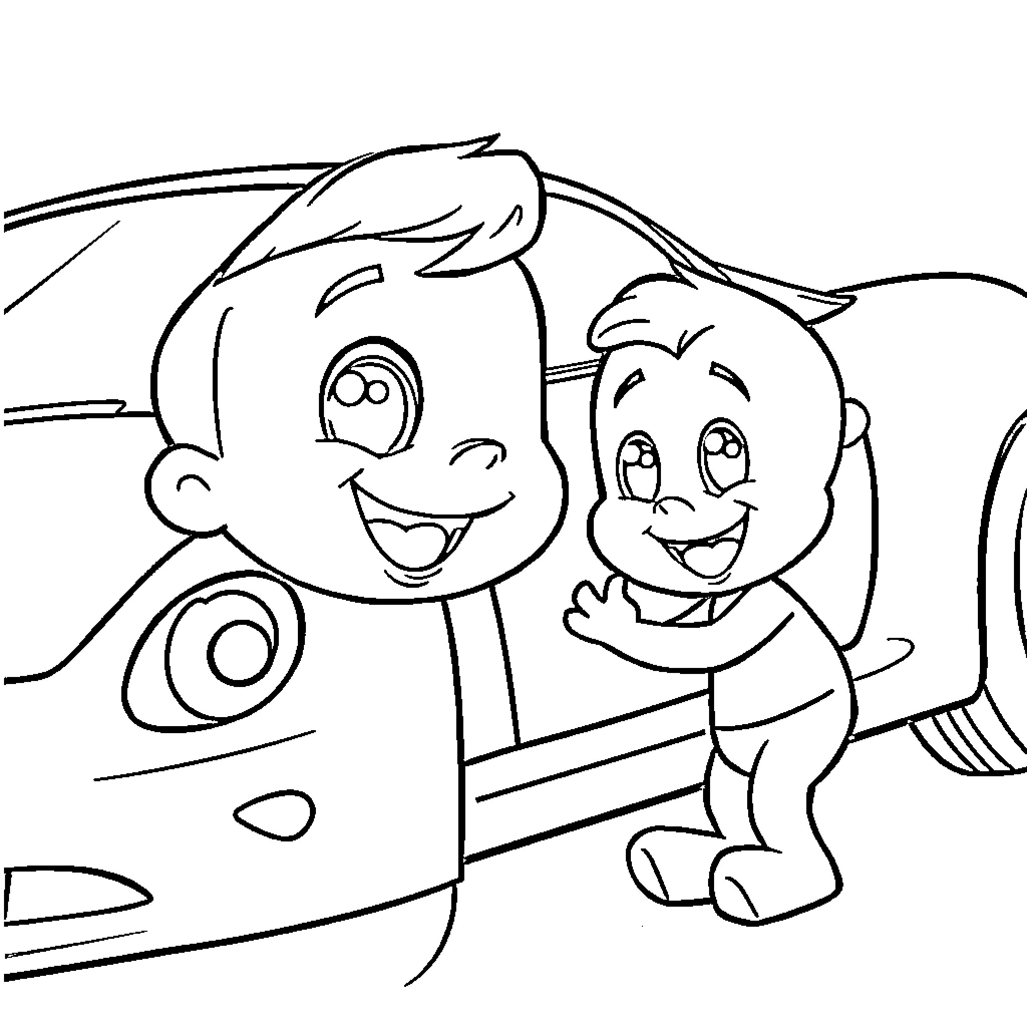 Charlie's Playful Adventure Coloring Page (free black-and-white line drawing printable PDF for all, from beginners to advanced learners, including children, teens, adults, and seniors)