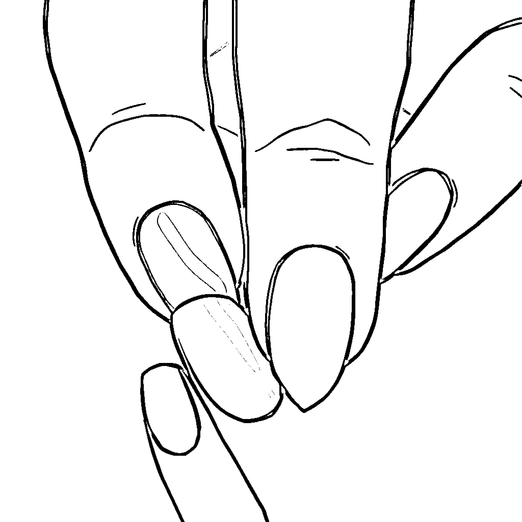 Nail Art Sketch with Abstract Shapes Coloring Page (free black-and-white line drawing printable PDF for all, from beginners to advanced learners, including children, teens, adults, and seniors)