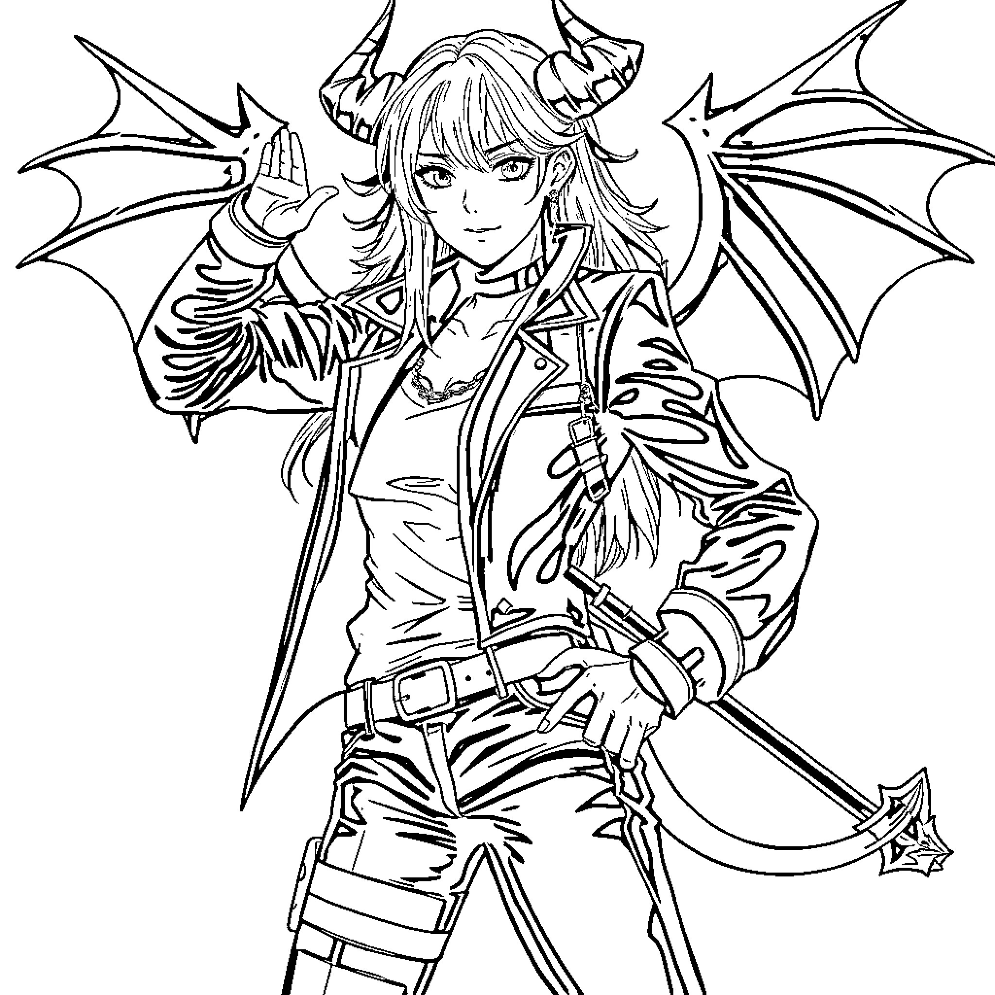 Mira's Fantasy Adventurer Attire Coloring Page (free black-and-white line drawing printable PDF for all, from beginners to advanced learners, including children, teens, adults, and seniors)