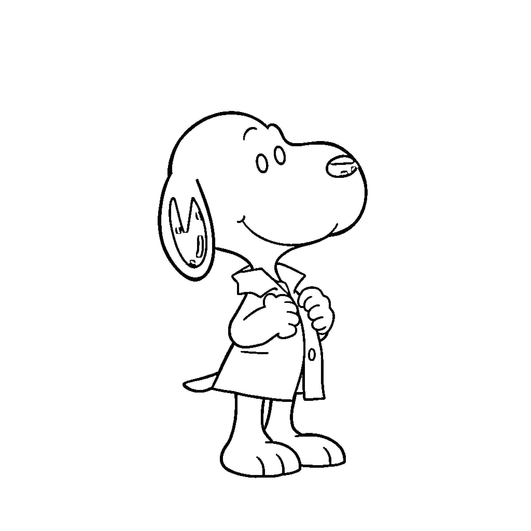 Snoopy enjoying a snowy day Coloring Page (free black-and-white line drawing printable PDF for all, from beginners to advanced learners, including children, teens, adults, and seniors)