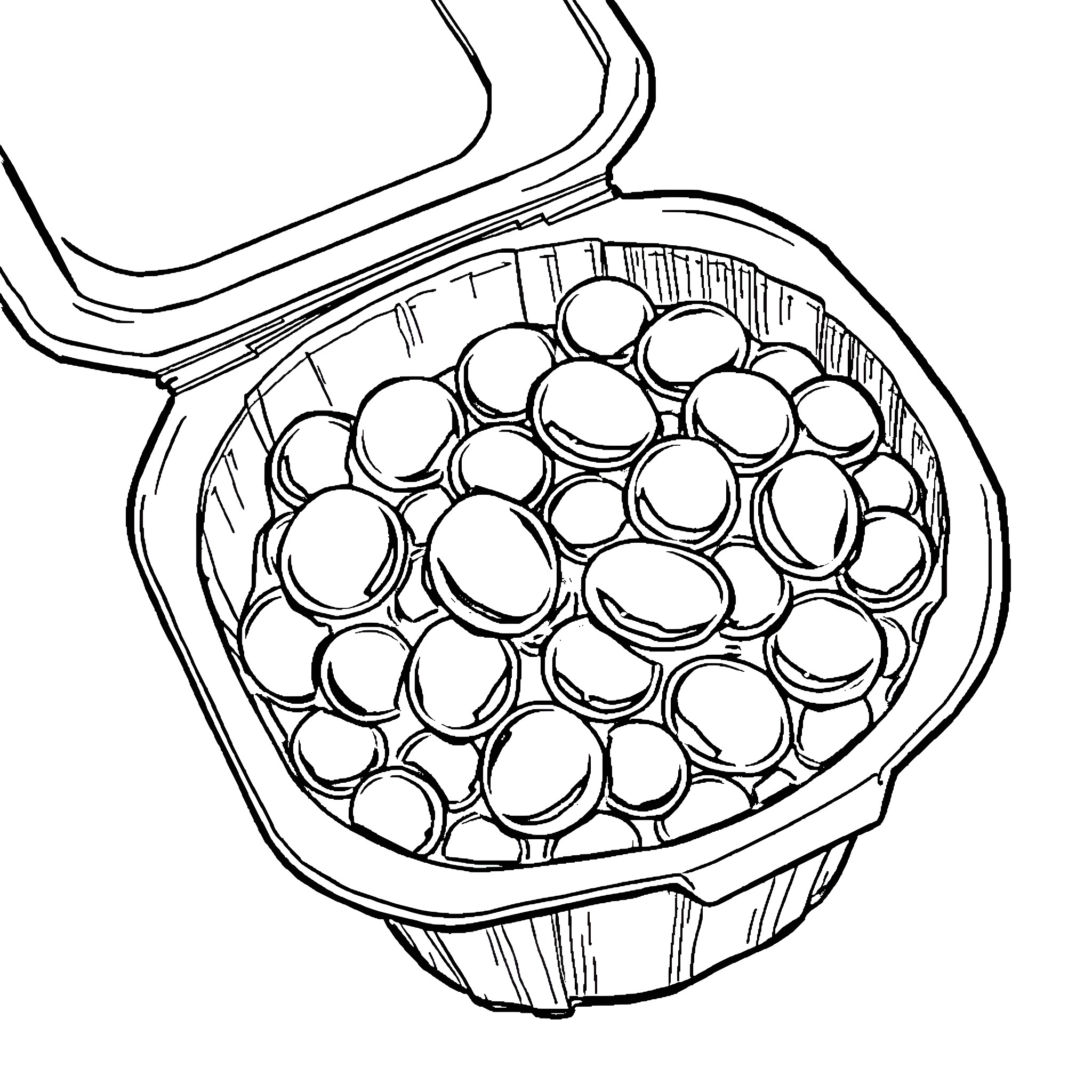 Natto dish filled with fermented soybeans Coloring Page (free black-and-white line drawing printable PDF for all, from beginners to advanced learners, including children, teens, adults, and seniors)