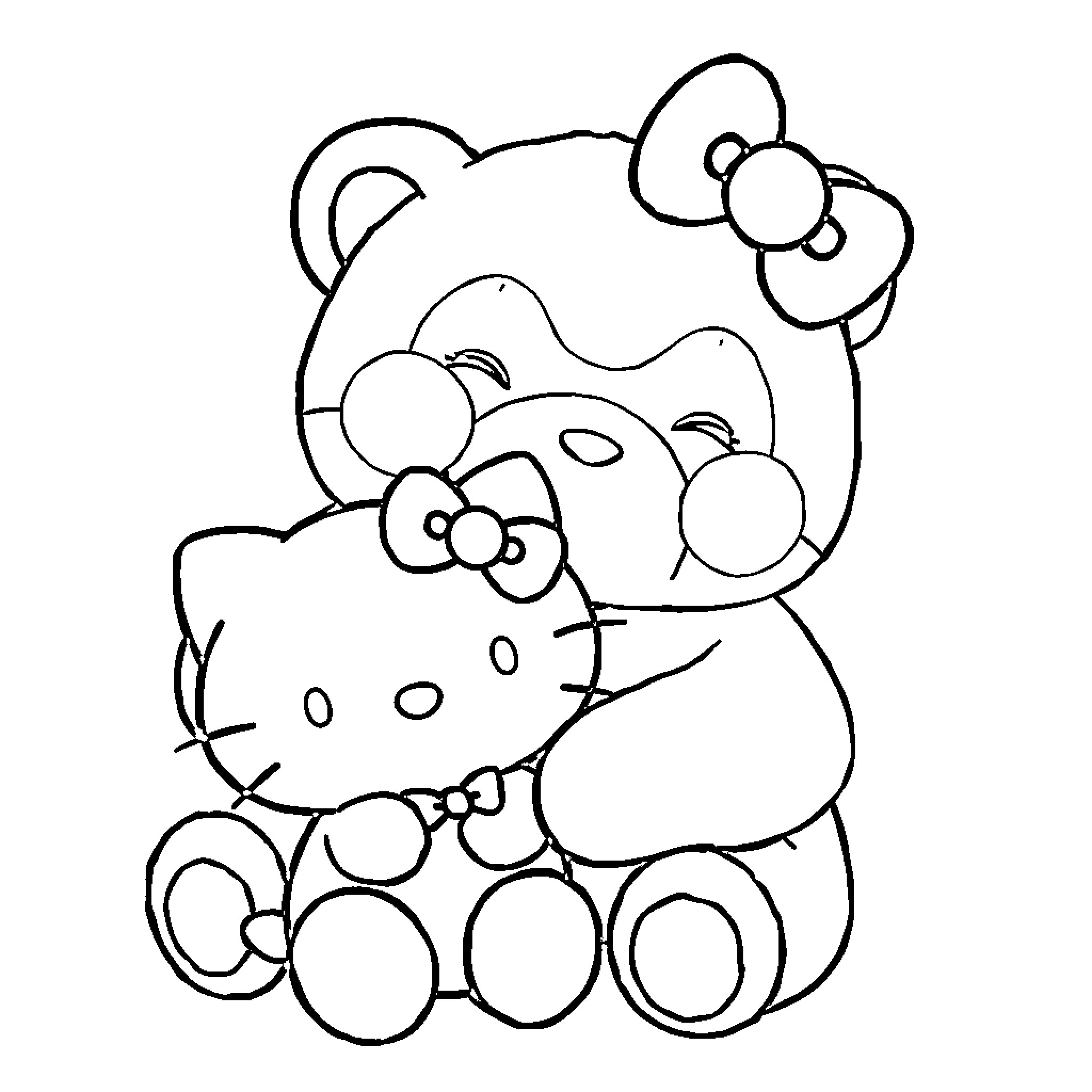Labubu's Playful Embrace Coloring Page (free black-and-white line drawing printable PDF for all, from beginners to advanced learners, including children, teens, adults, and seniors)