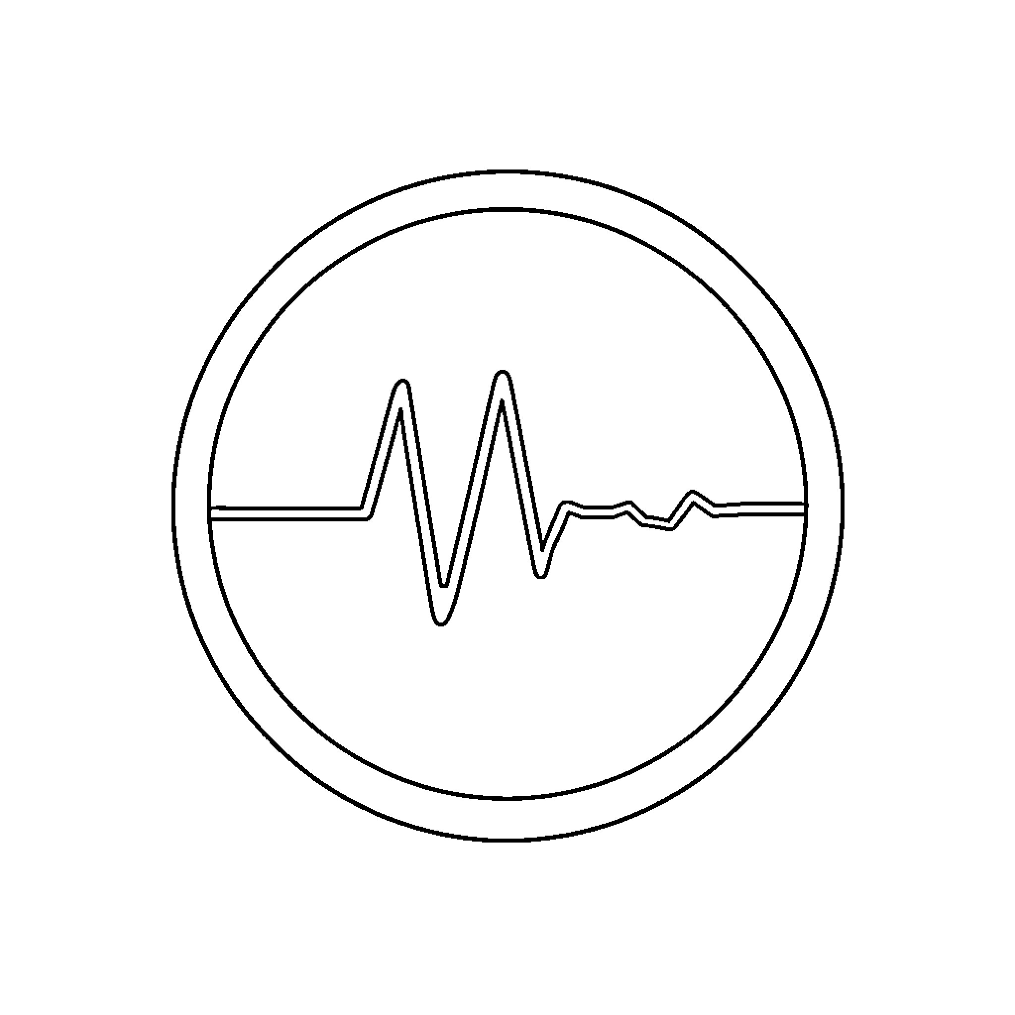 Logo of heartbeat monitor Coloring Page (free black-and-white line drawing printable PDF for all, from beginners to advanced learners, including children, teens, adults, and seniors)