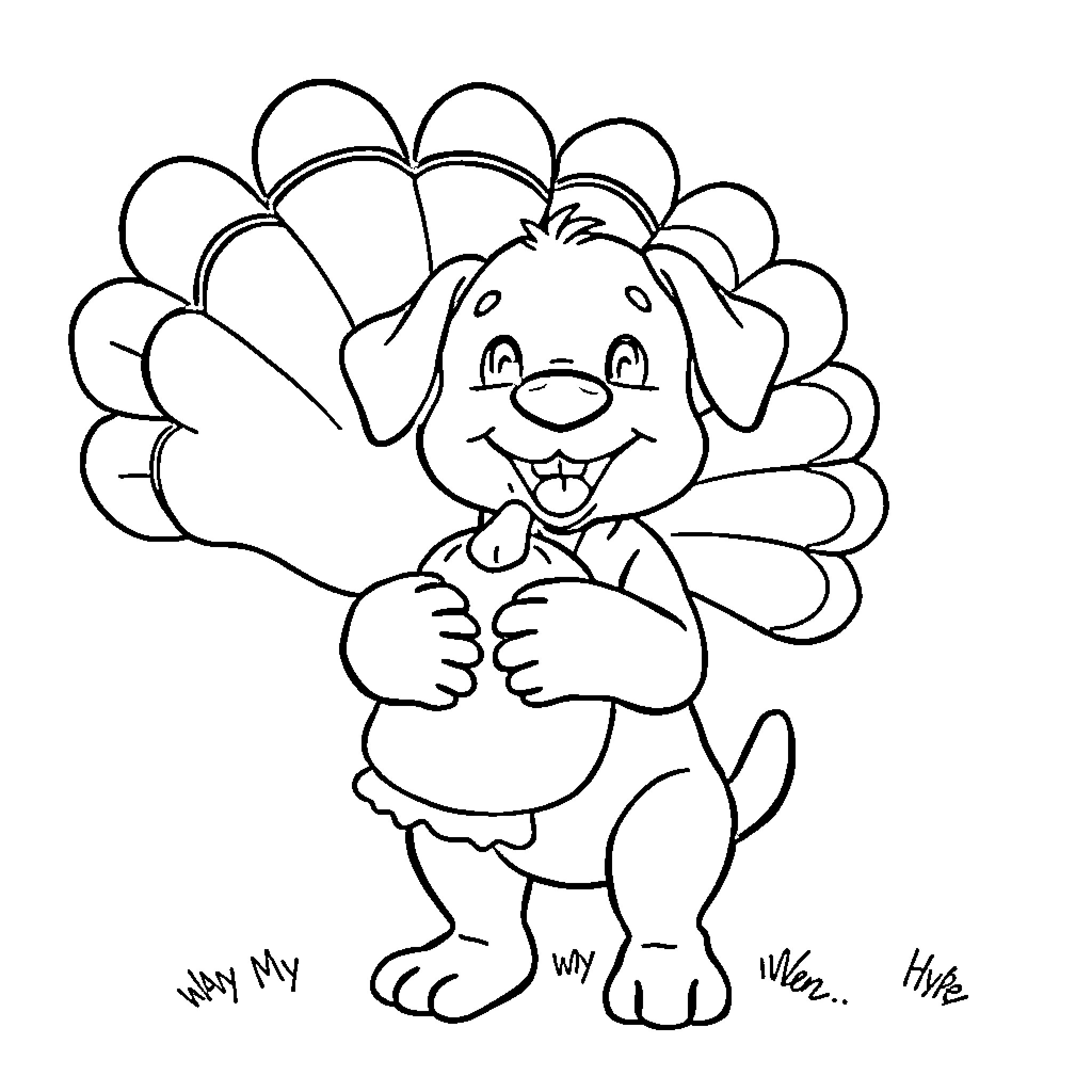 Bluey the Cheerful Puppy Enjoying the Day Coloring Page (free black-and-white line drawing printable PDF for all, from beginners to advanced learners, including children, teens, adults, and seniors)