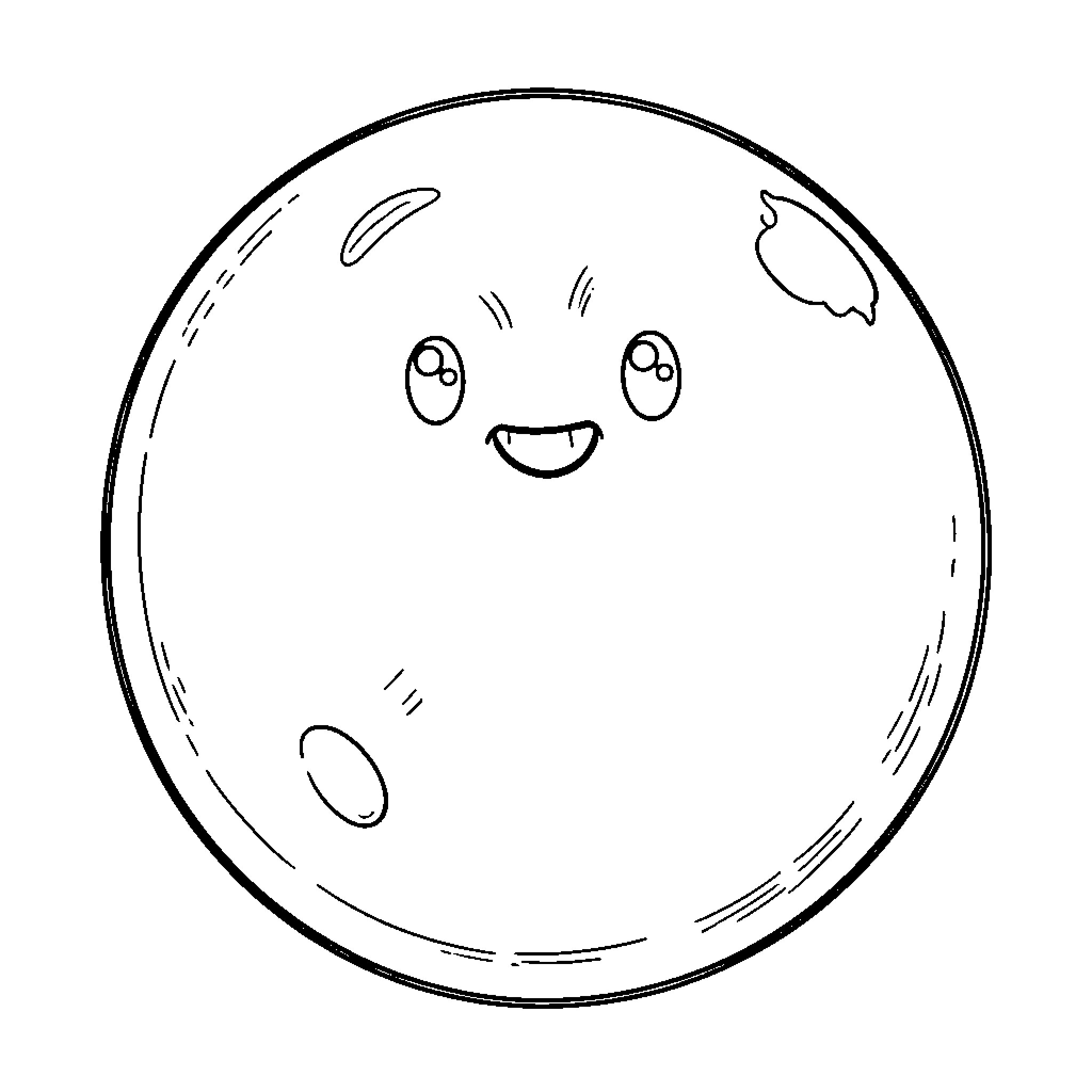 Nee Doh smiling with a joyful expression Coloring Page (free black-and-white line drawing printable PDF for all, from beginners to advanced learners, including children, teens, adults, and seniors)