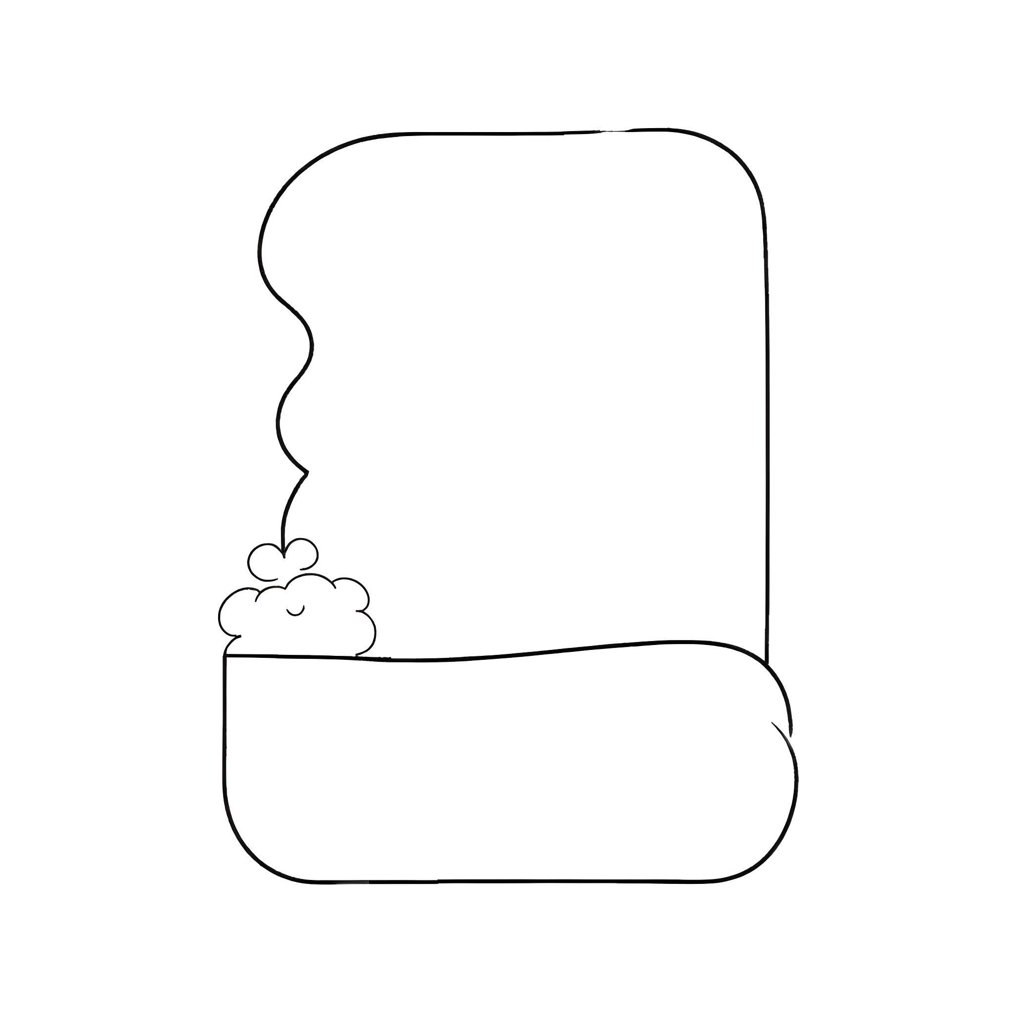 Rothko's abstracted boot form Coloring Page (free black-and-white line drawing printable PDF for all, from beginners to advanced learners, including children, teens, adults, and seniors)