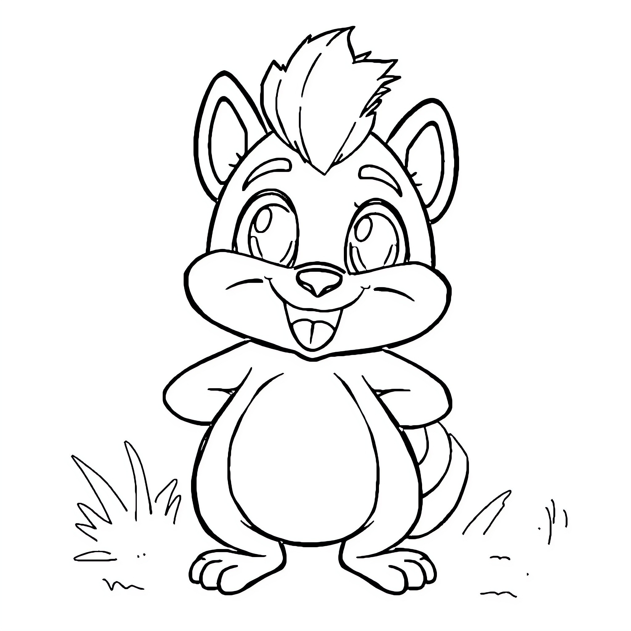 Sprunki the cheerful forest creature Coloring Page (free black-and-white line drawing printable PDF for all, from beginners to advanced learners, including children, teens, adults, and seniors)