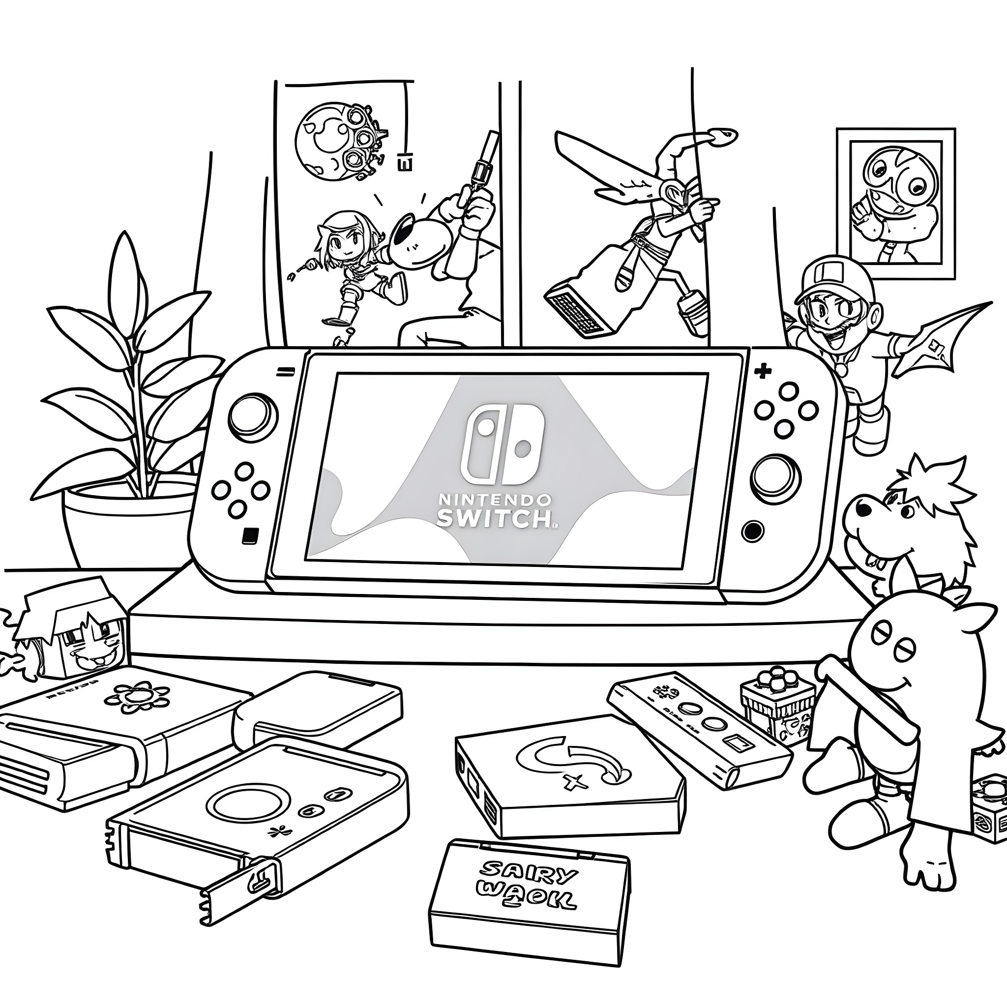 4 Best Nintendo Switch Coloring Pages (Free Printable PDFs)