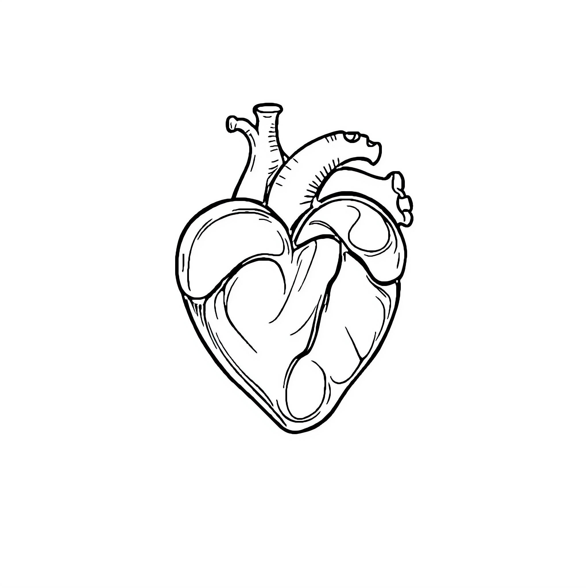 Heart of Glass: An Anatomical Illustration Coloring Page (free black-and-white line drawing printable PDF for all, from beginners to advanced learners, including children, teens, adults, and seniors)