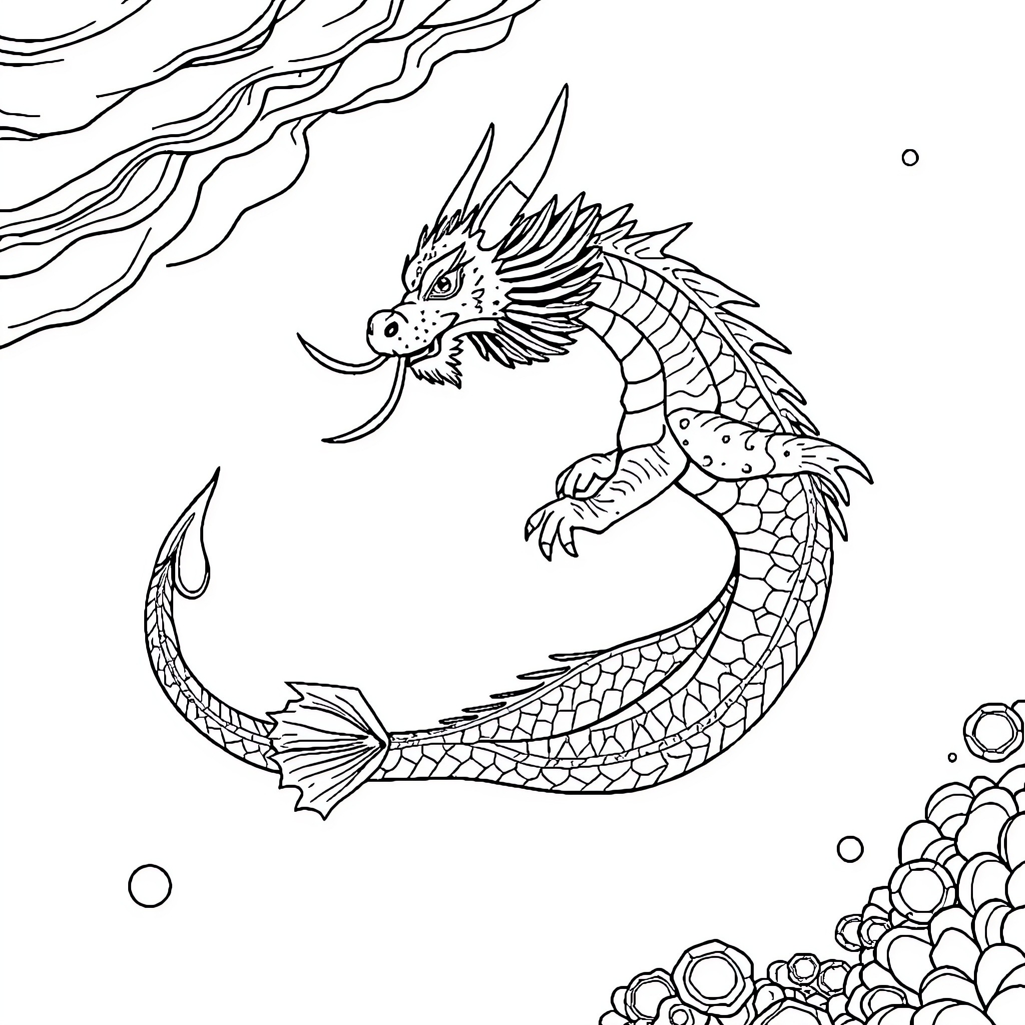 Best Water Dragon Coloring Pages (Free Printable PDF)