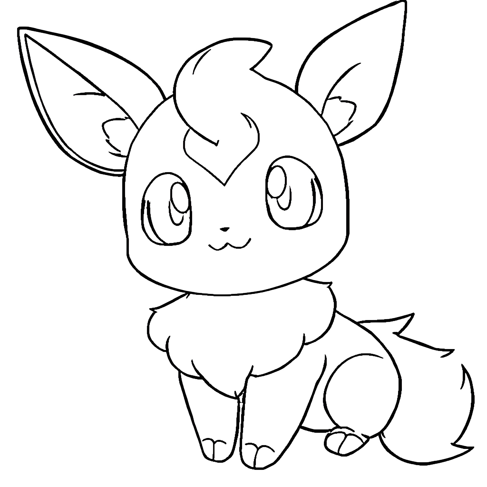 Umbreon enjoying a cozy moment Coloring Page (free black-and-white line drawing printable PDF for all, from beginners to advanced learners, including children, teens, adults, and seniors)