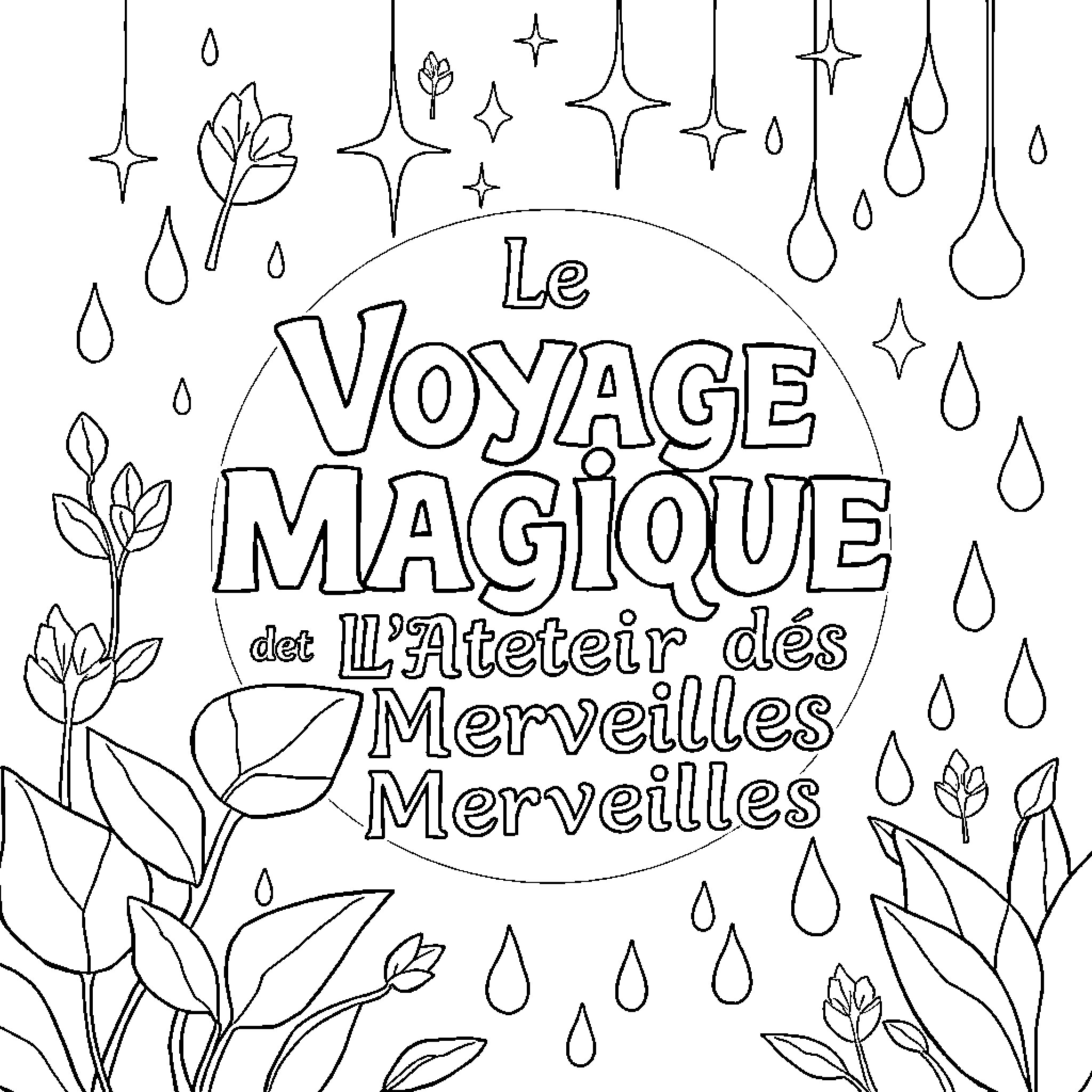 Voyage of Mystical Wonders and Enchantment Coloring Page (free black-and-white line drawing printable PDF for all, from beginners to advanced learners, including children, teens, adults, and seniors)