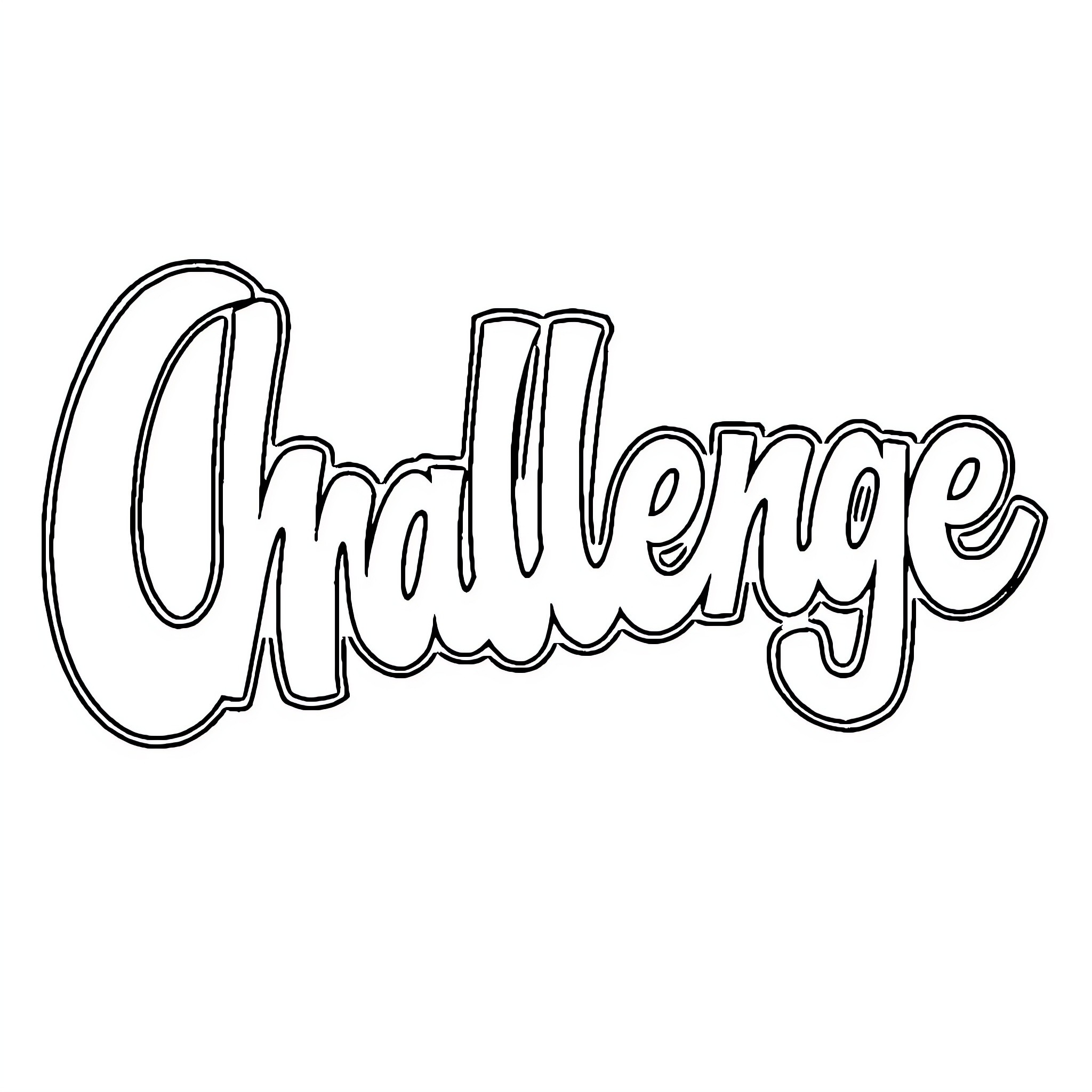 Challenge: Artistic Text Expression Coloring Page (free black-and-white line drawing printable PDF for all, from beginners to advanced learners, including children, teens, adults, and seniors)