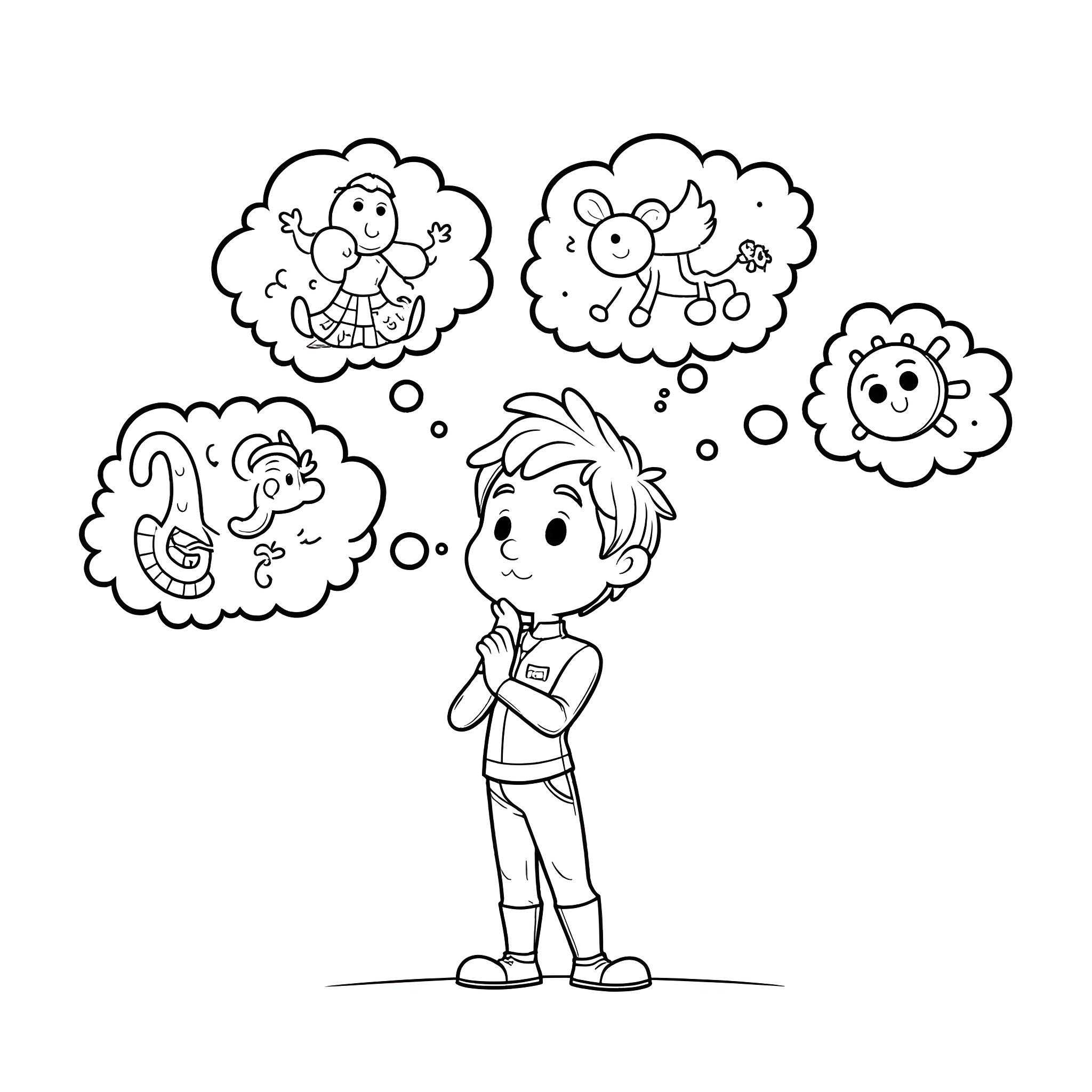 Kristoff's imaginative daydreams Coloring Page (free black-and-white line drawing printable PDF for all, from beginners to advanced learners, including children, teens, adults, and seniors)