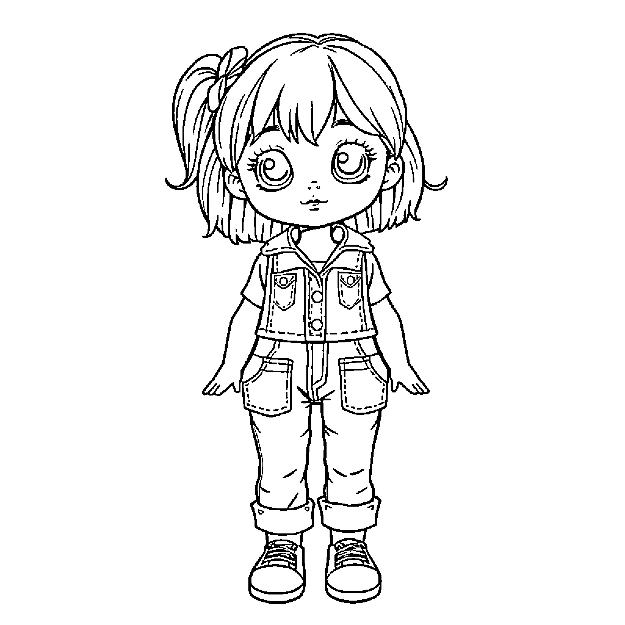 Jean's Spirited Exploration Coloring Page (free black-and-white line drawing printable PDF for all, from beginners to advanced learners, including children, teens, adults, and seniors)