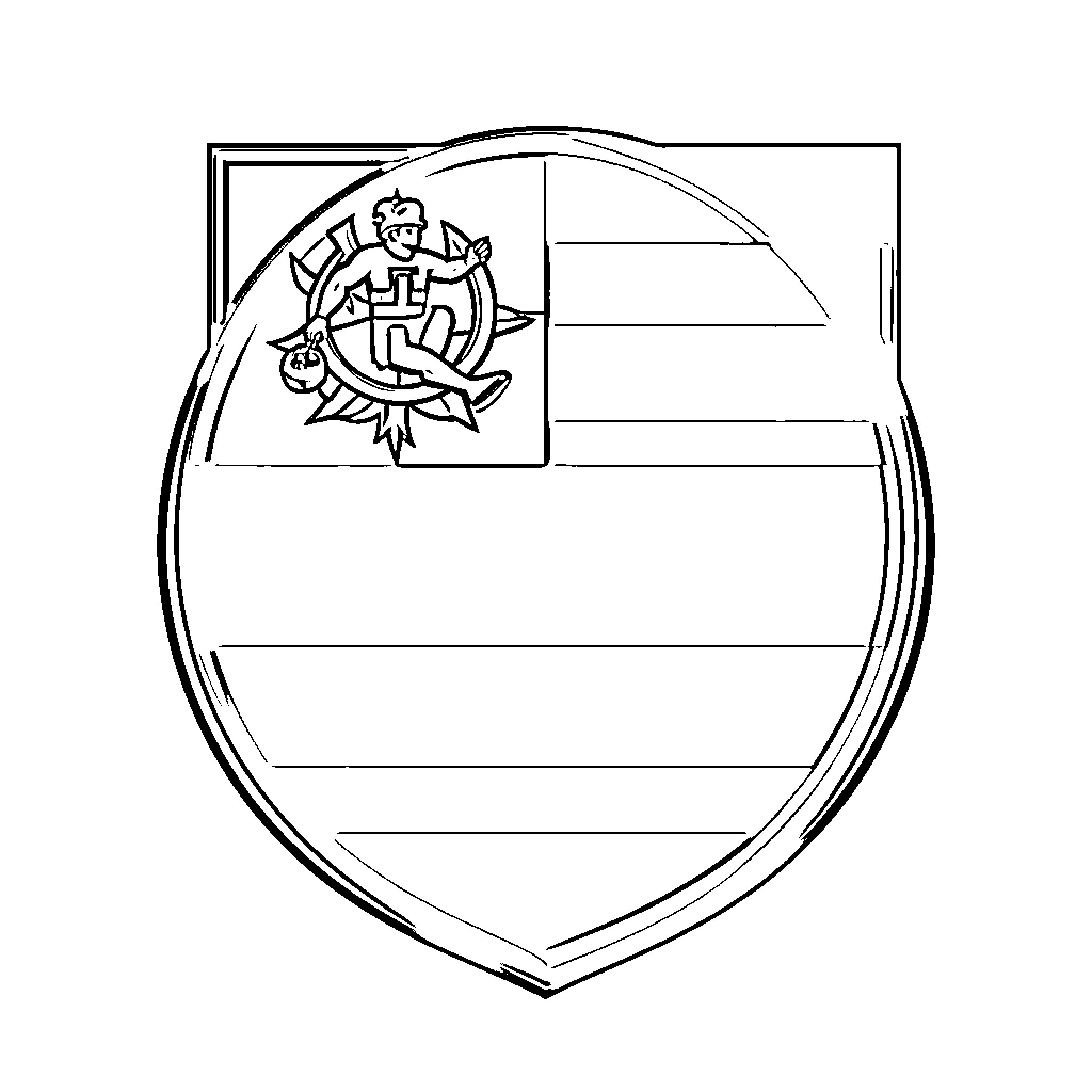 Flamengo soccer club's iconic emblem and crest Coloring Page (free black-and-white line drawing printable PDF for all, from beginners to advanced learners, including children, teens, adults, and seniors)
