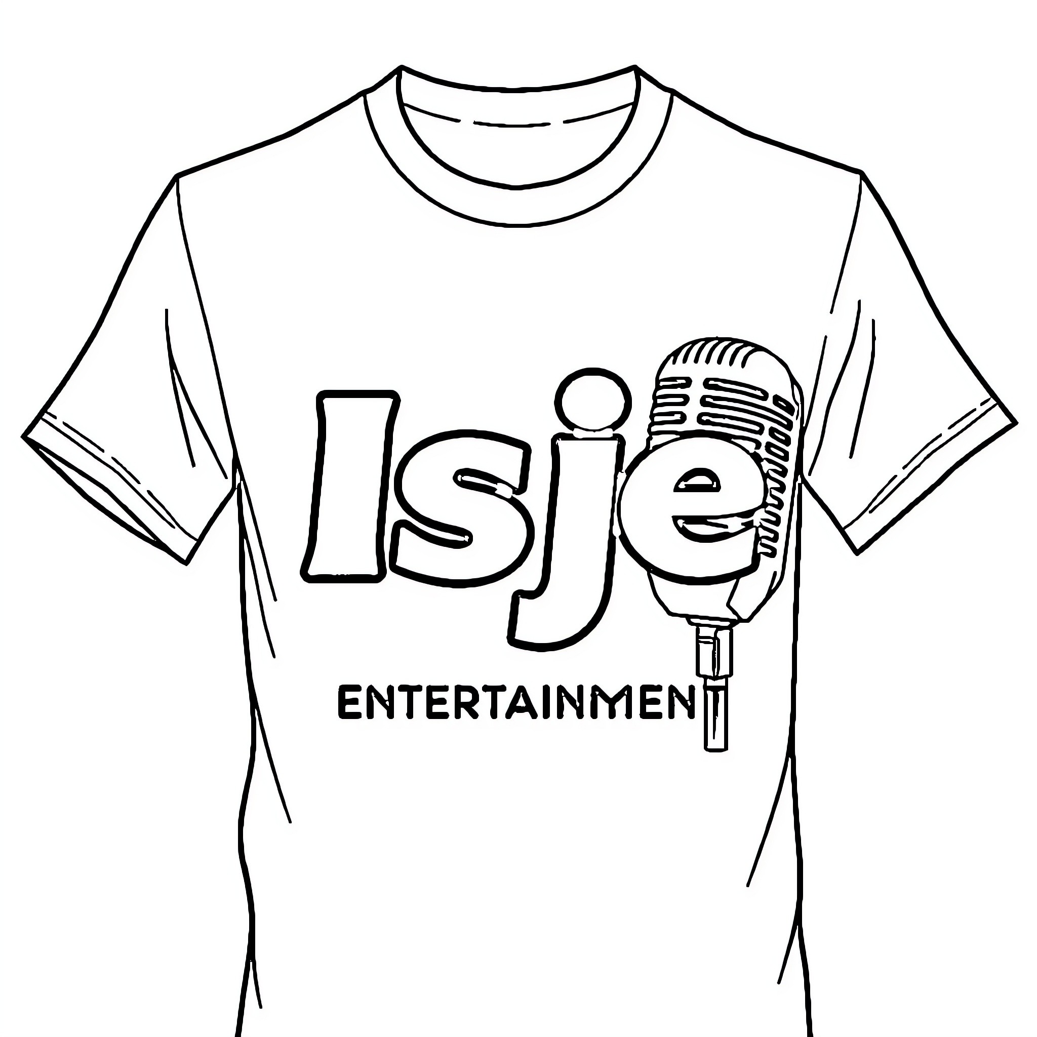 Shirt with Entertainment-themed graphic Coloring Page (free black-and-white line drawing printable PDF for all, from beginners to advanced learners, including children, teens, adults, and seniors)