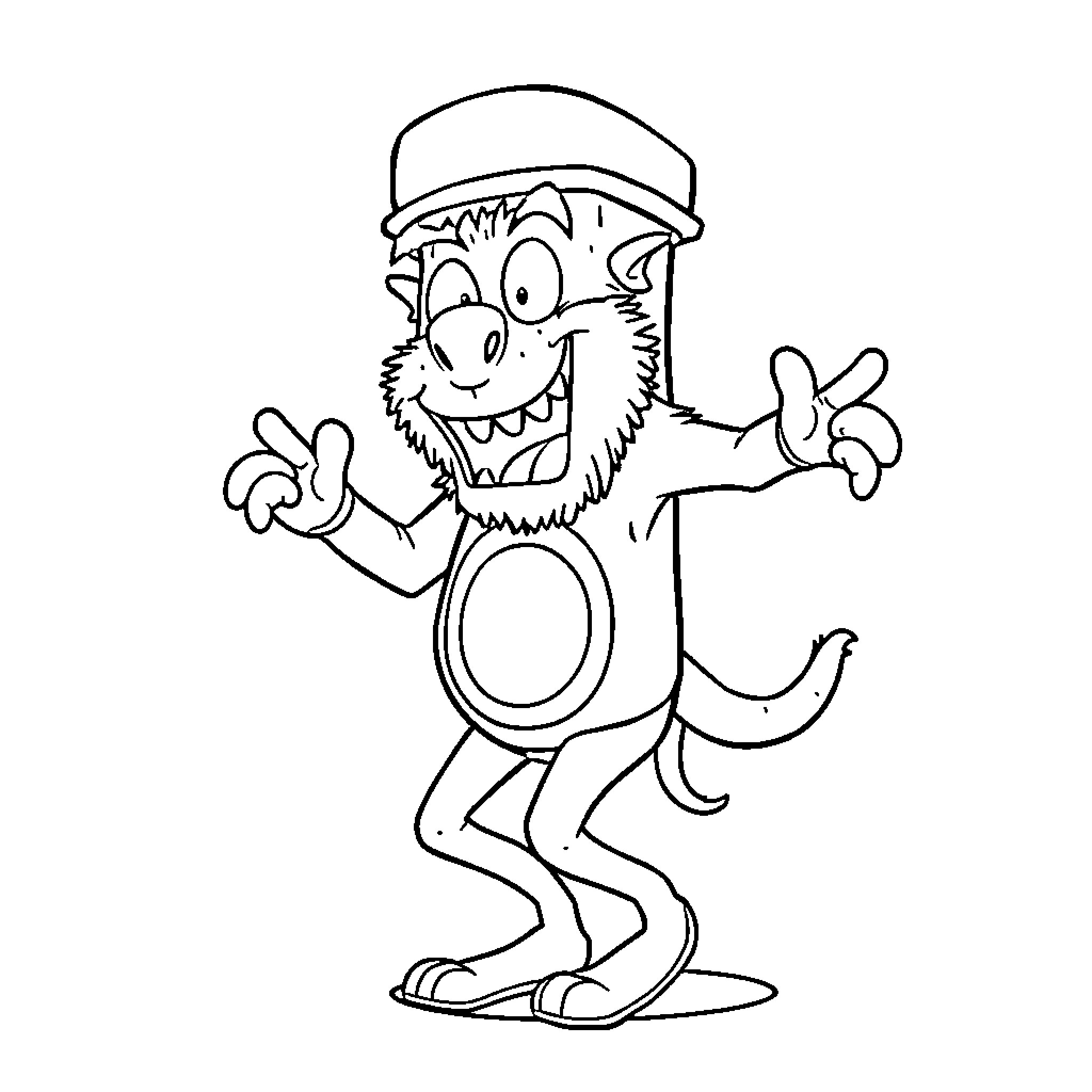 Mr Beast character in silly cartoon-like outfit Coloring Page (free black-and-white line drawing printable PDF for all, from beginners to advanced learners, including children, teens, adults, and seniors)