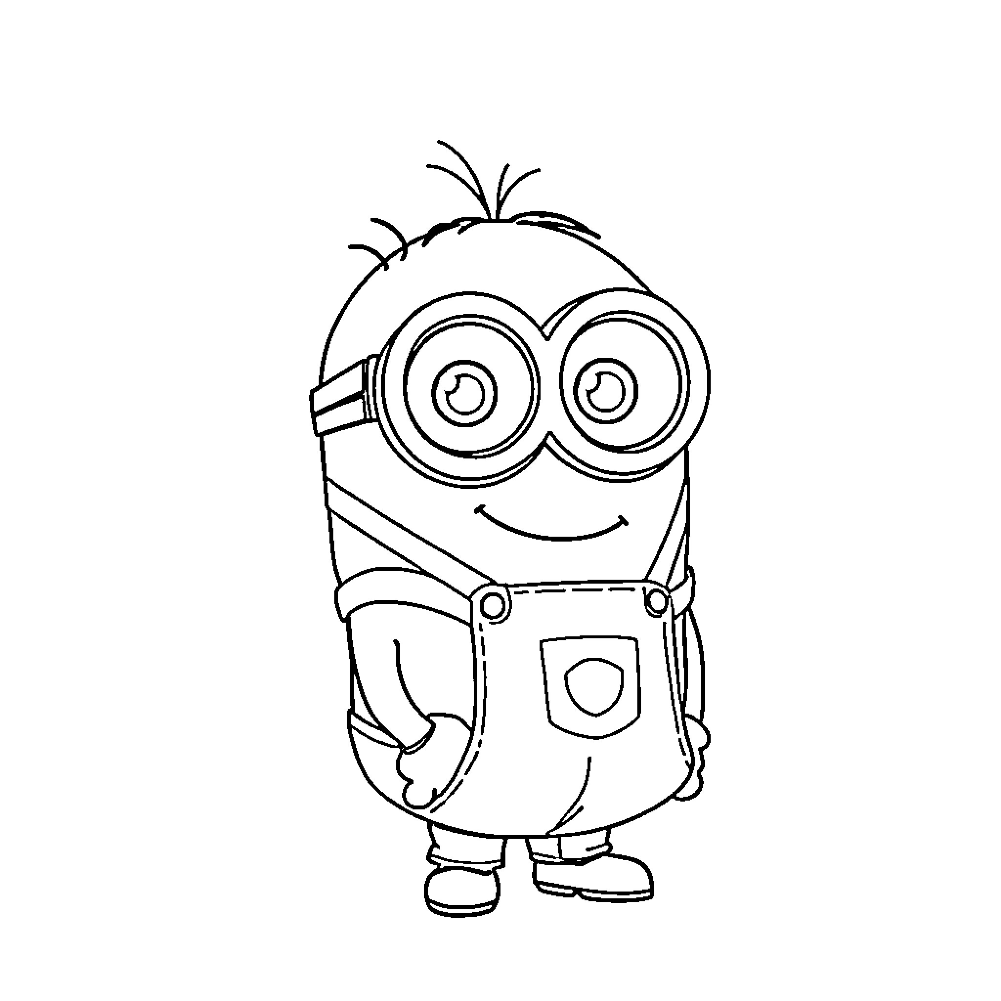 MegaMinion cheerful and playful character Coloring Page (free black-and-white line drawing printable PDF for all, from beginners to advanced learners, including children, teens, adults, and seniors)