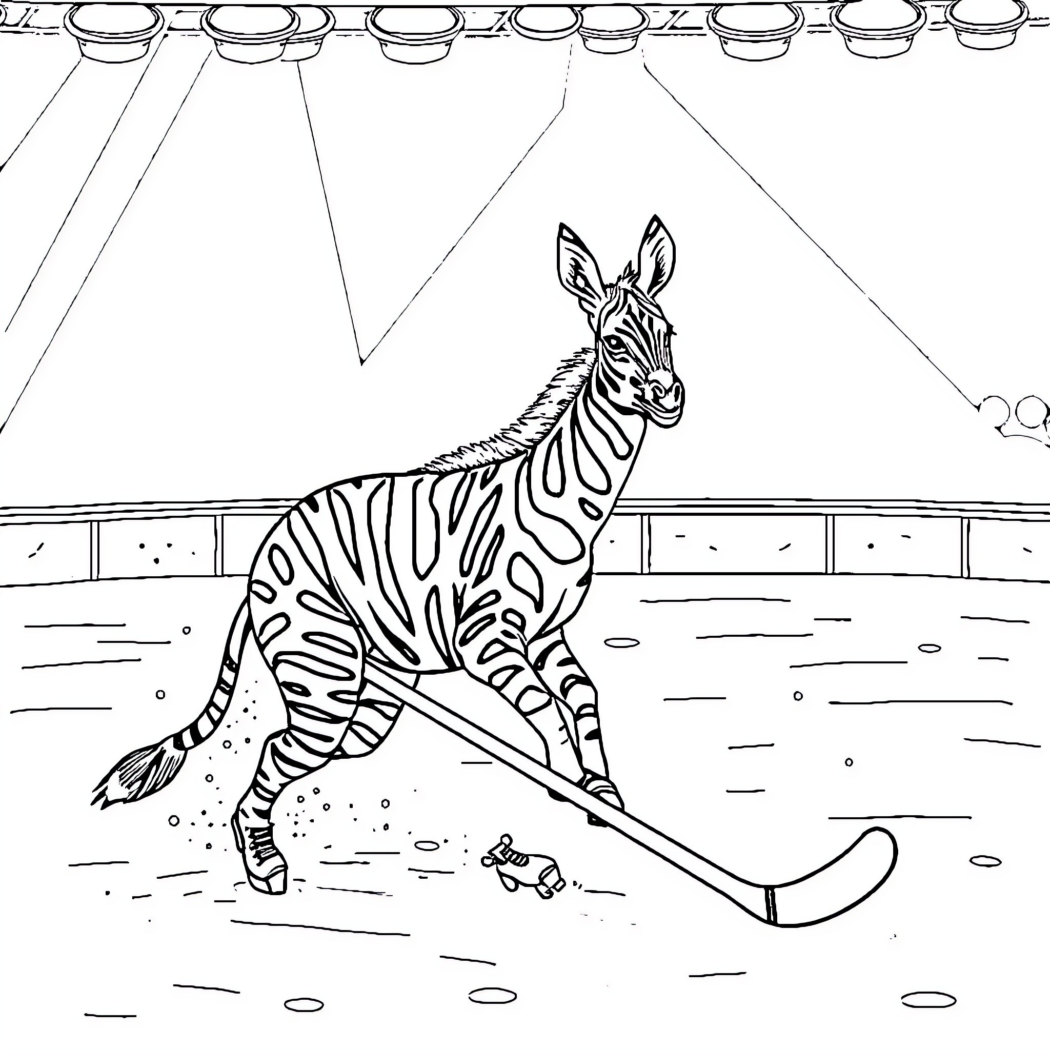 Okapi exploring its surroundings in the wild Coloring Page (free black-and-white line drawing printable PDF for all, from beginners to advanced learners, including children, teens, adults, and seniors)