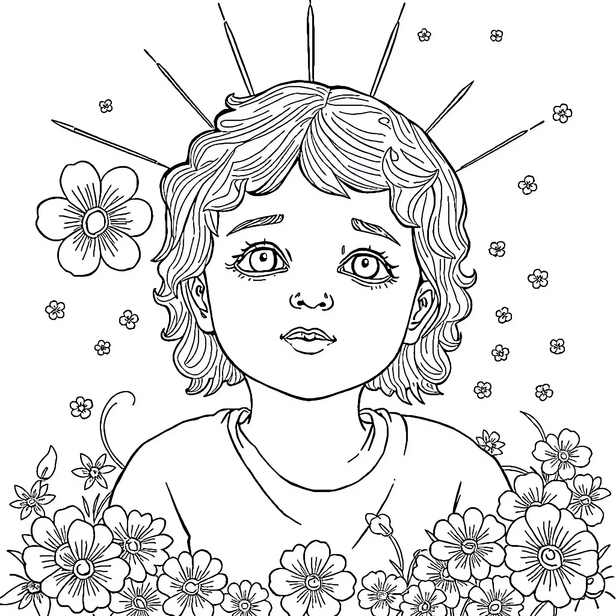 Identity of a Young Artistic Spirit Coloring Page (free black-and-white line drawing printable PDF for all, from beginners to advanced learners, including children, teens, adults, and seniors)