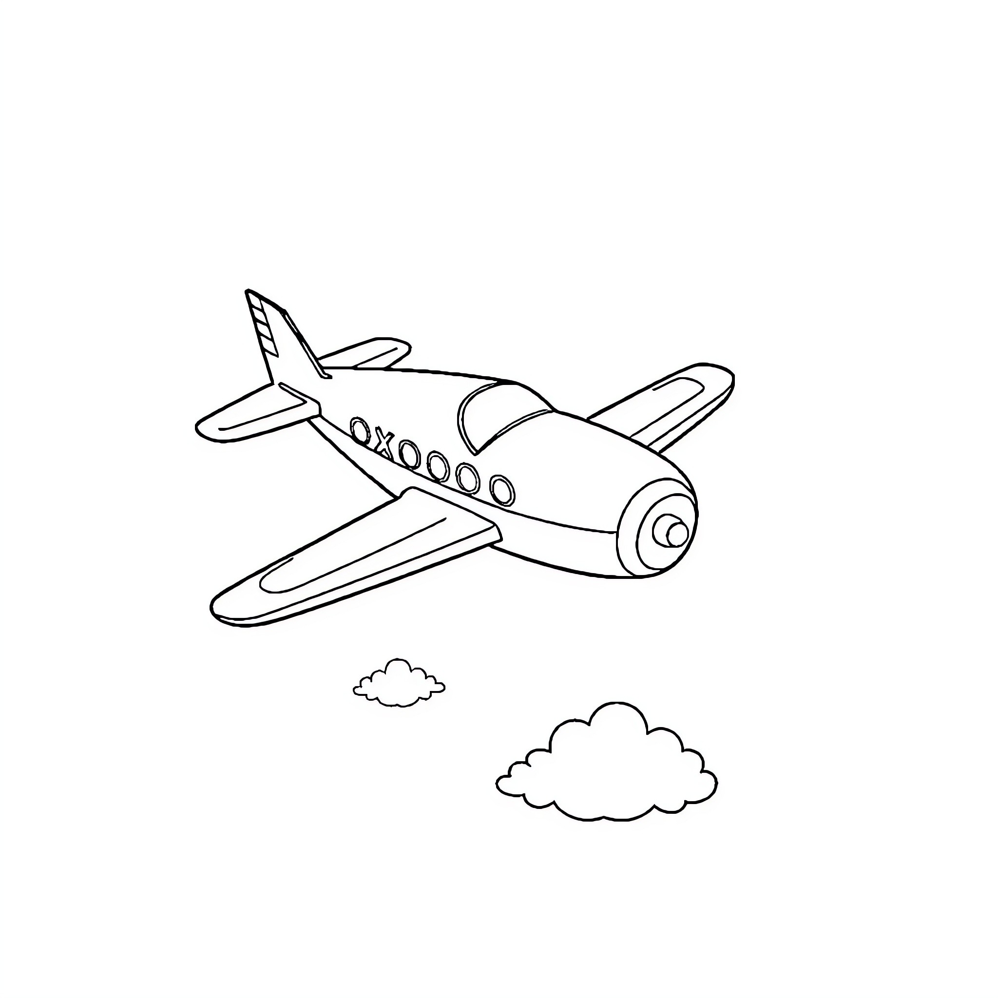 Axolotl Soaring Through the Clouds Coloring Page (free black-and-white line drawing printable PDF for all, from beginners to advanced learners, including children, teens, adults, and seniors)