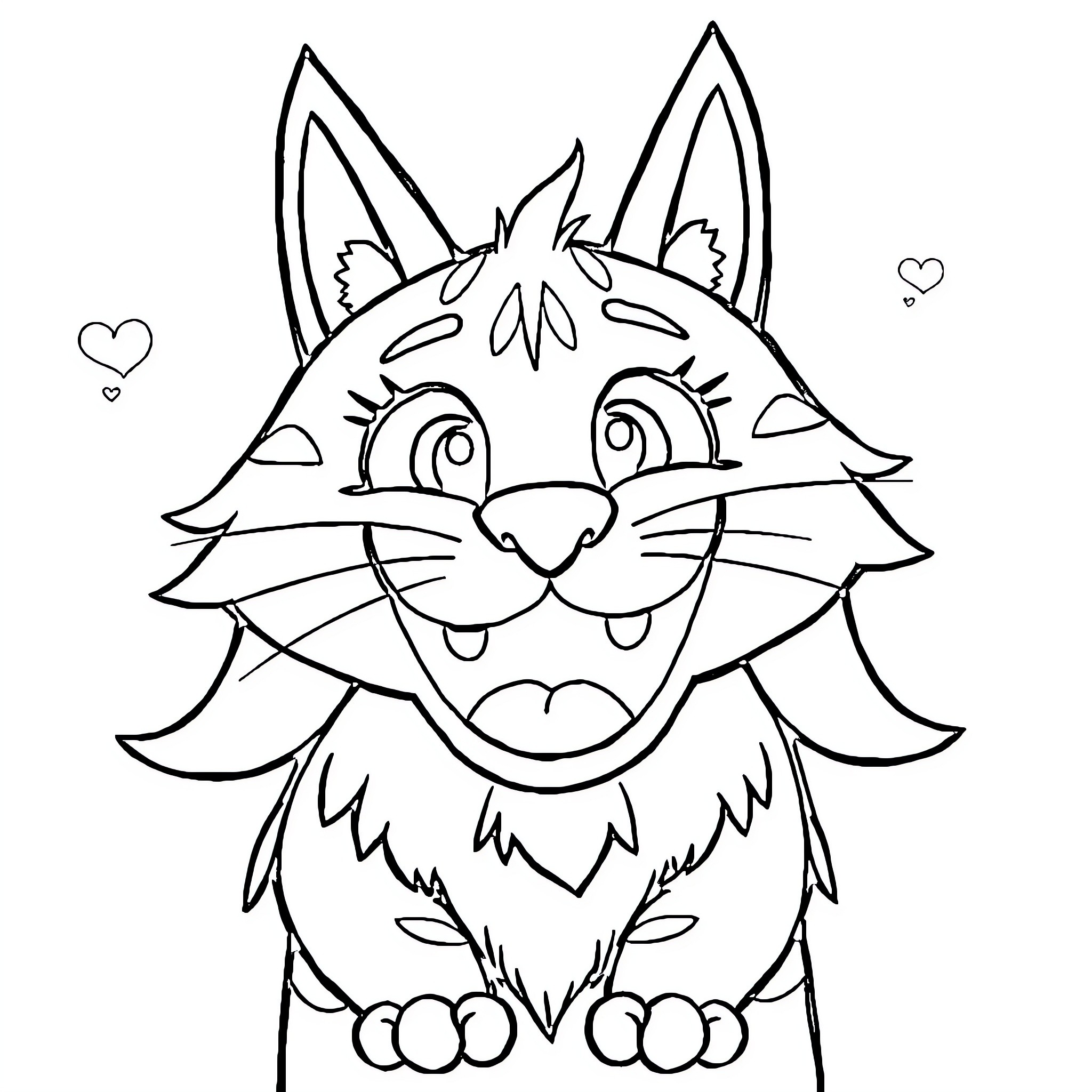 Backenzahn Friendly Cartoon Cat Coloring Page Coloring Page (free black-and-white line drawing printable PDF for all, from beginners to advanced learners, including children, teens, adults, and seniors)