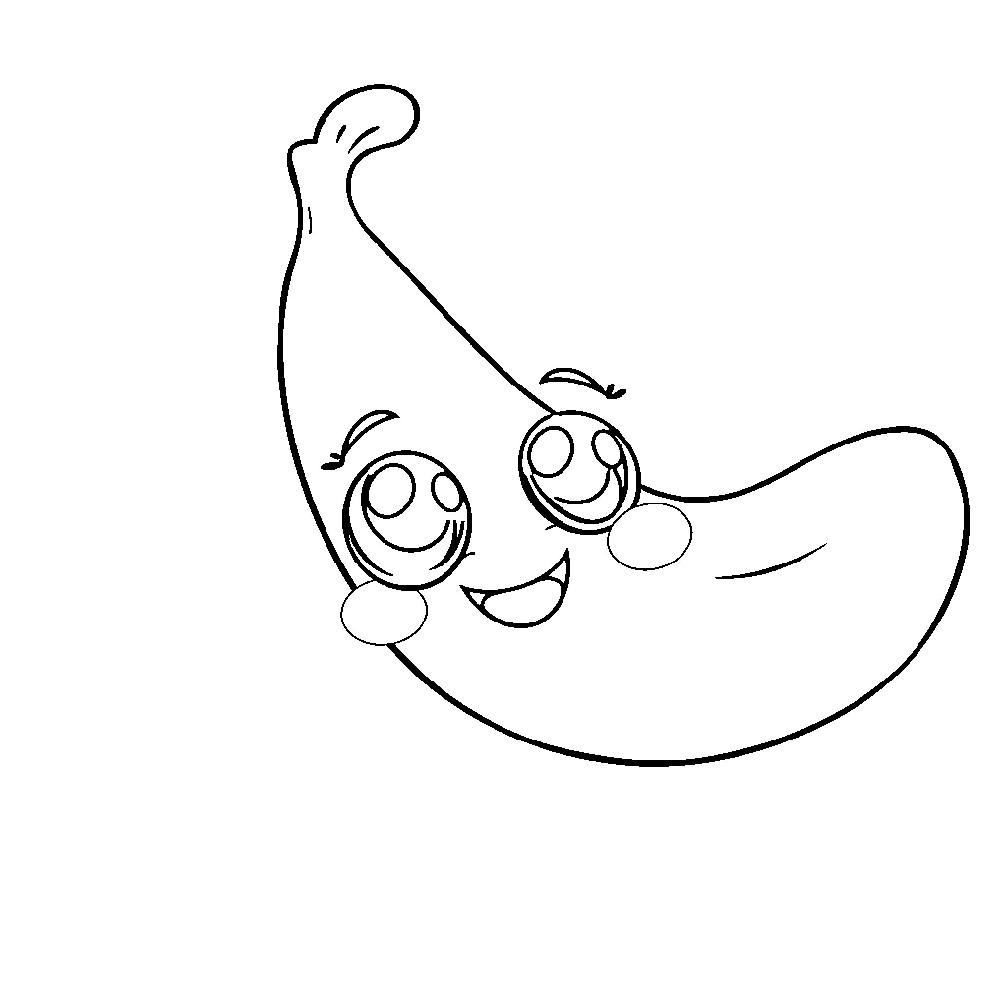 Banana characters in playful poses Coloring Page (free black-and-white line drawing printable PDF for all, from beginners to advanced learners, including children, teens, adults, and seniors)