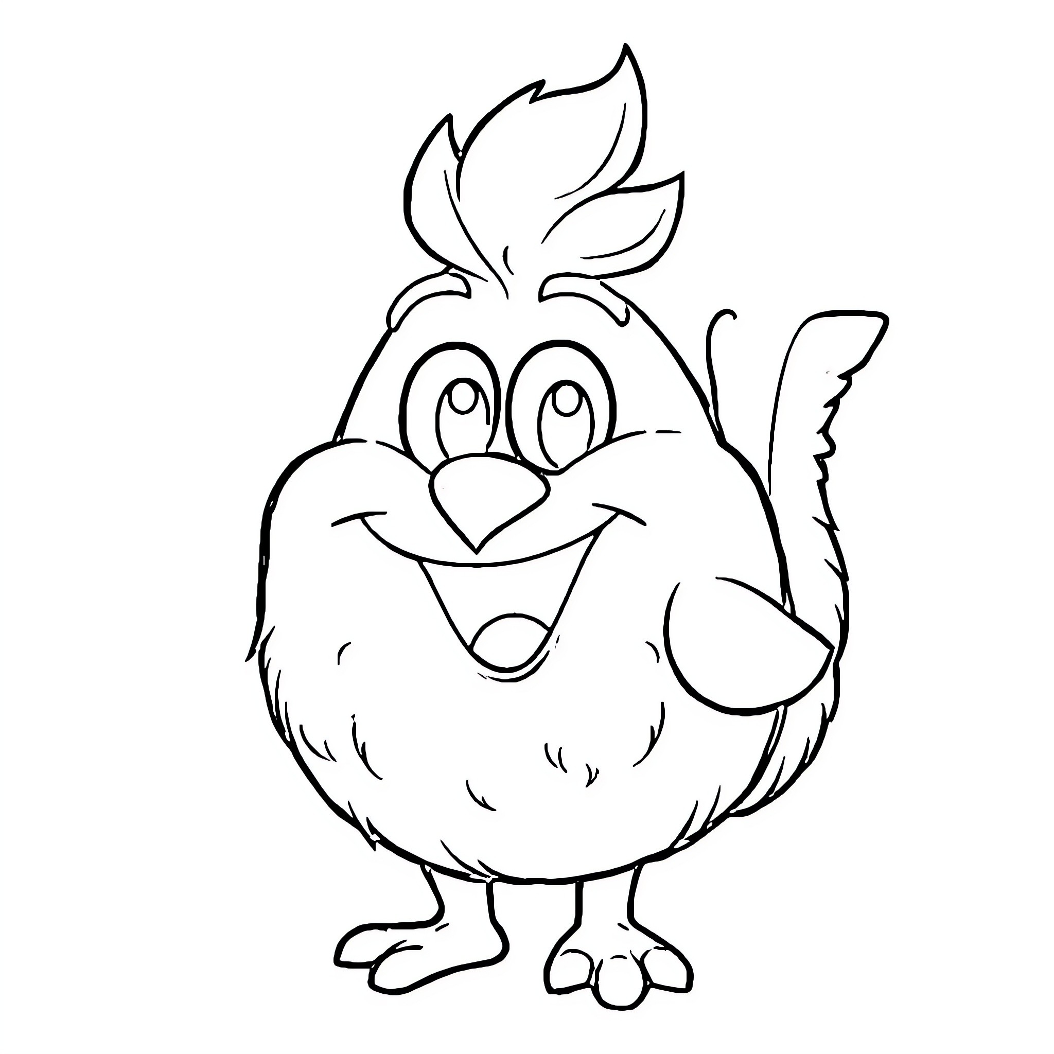 Sprunkin' Cheeky Chick Charming Coloring Page (free black-and-white line drawing printable PDF for all, from beginners to advanced learners, including children, teens, adults, and seniors)