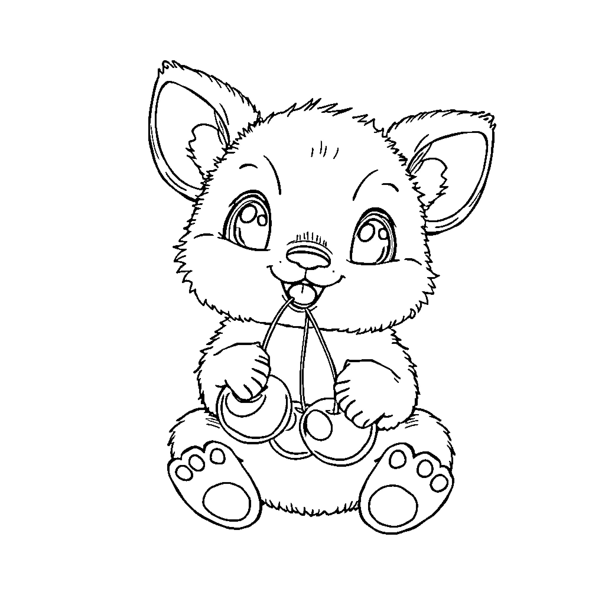 Labubu the Adorable Plush Toy Coloring Page (free black-and-white line drawing printable PDF for all, from beginners to advanced learners, including children, teens, adults, and seniors)