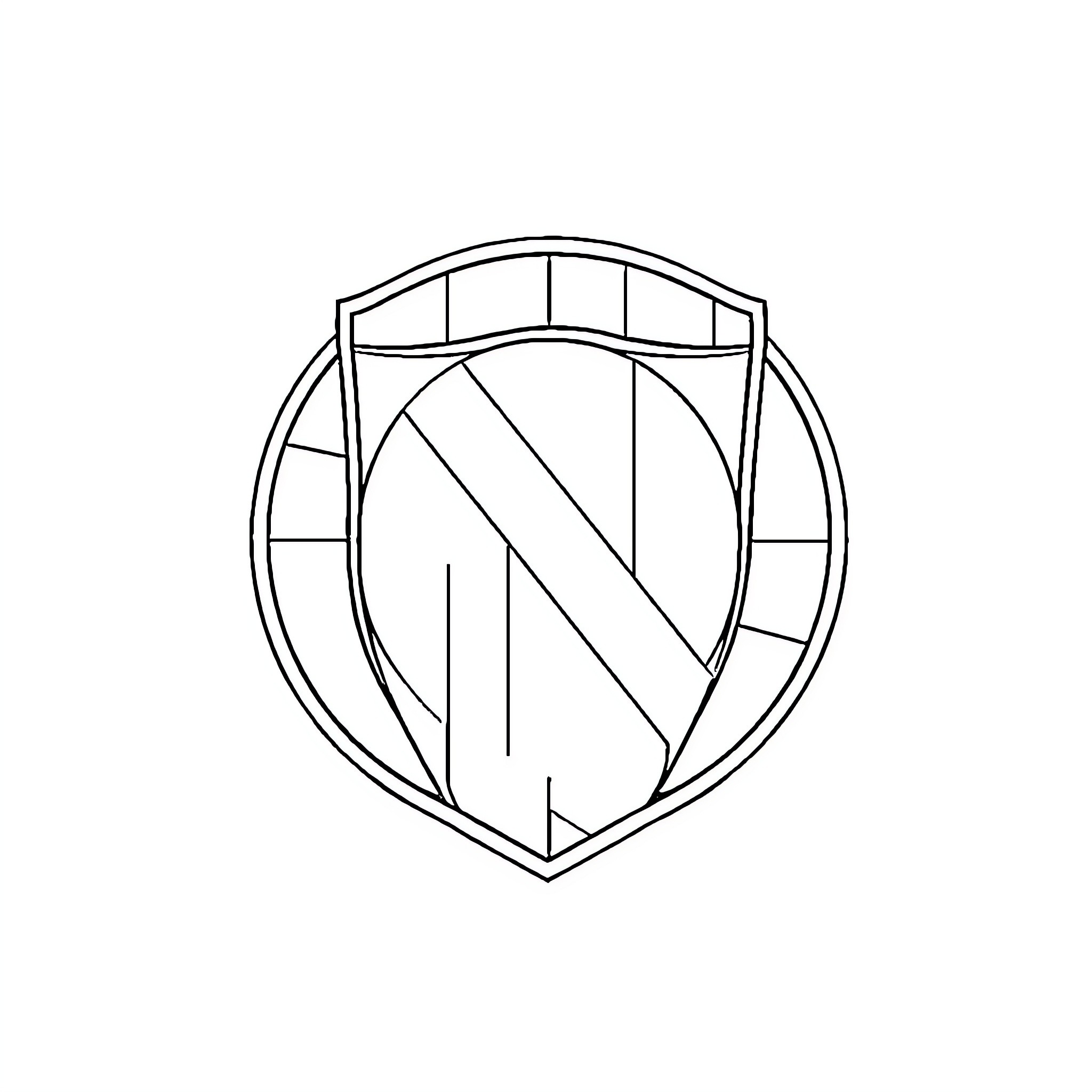 Dinamo Zagreb shield with abstract design Coloring Page (free black-and-white line drawing printable PDF for all, from beginners to advanced learners, including children, teens, adults, and seniors)