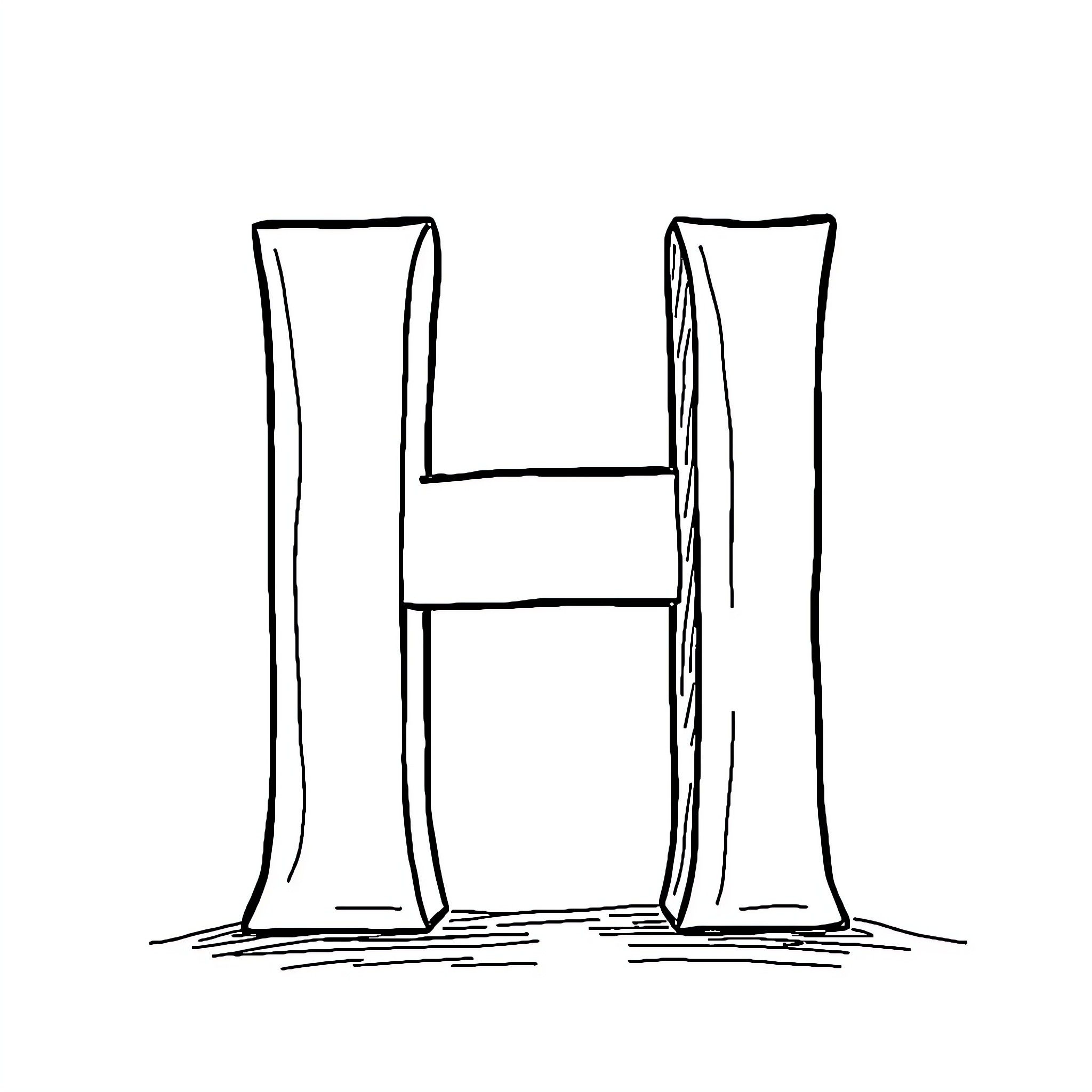 Hulking Haphazard Structures Coloring Page (free black-and-white line drawing printable PDF for all, from beginners to advanced learners, including children, teens, adults, and seniors)