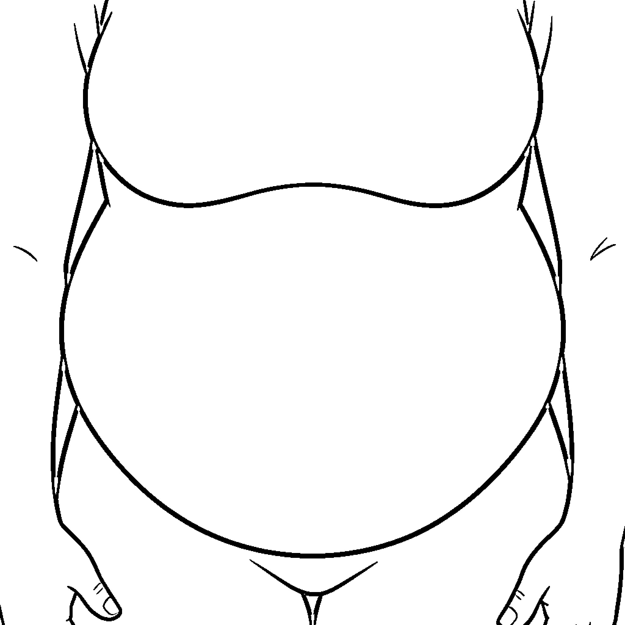 Stomach outline with abstract shapes Coloring Page (free black-and-white line drawing printable PDF for all, from beginners to advanced learners, including children, teens, adults, and seniors)