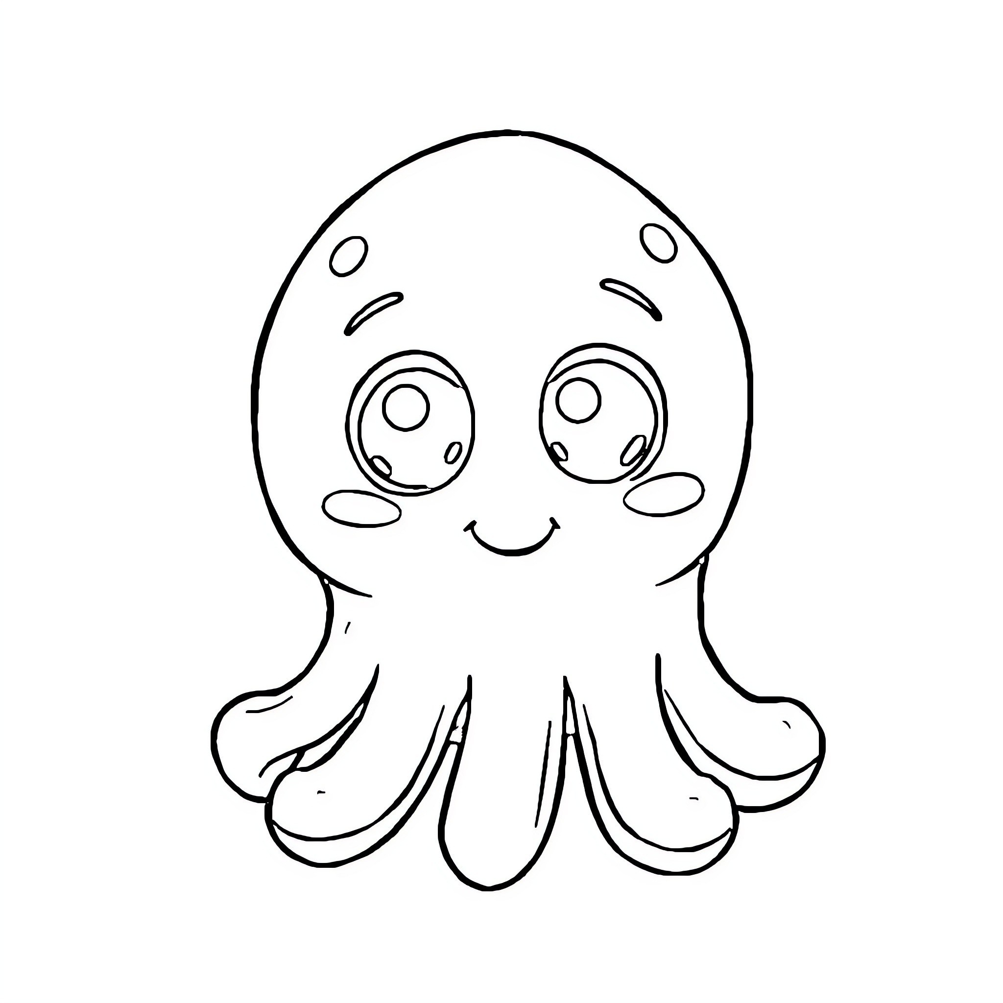 Squidmellow's Playful Antics Coloring Page (free black-and-white line drawing printable PDF for all, from beginners to advanced learners, including children, teens, adults, and seniors)