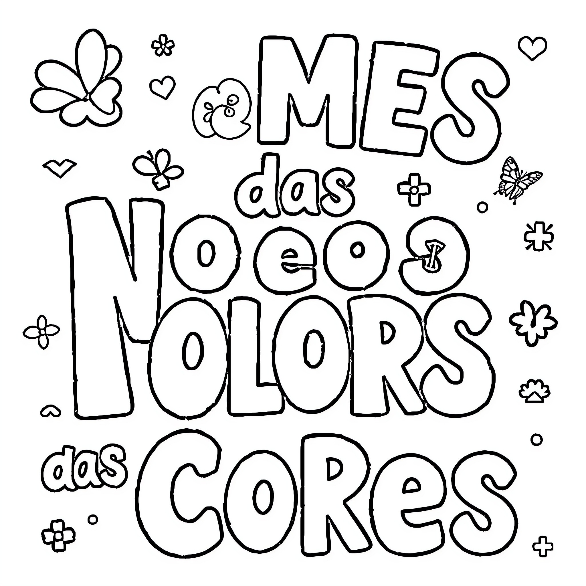 Colors of Creative Expressions with Joyful Elements Coloring Page (free black-and-white line drawing printable PDF for all, from beginners to advanced learners, including children, teens, adults, and seniors)