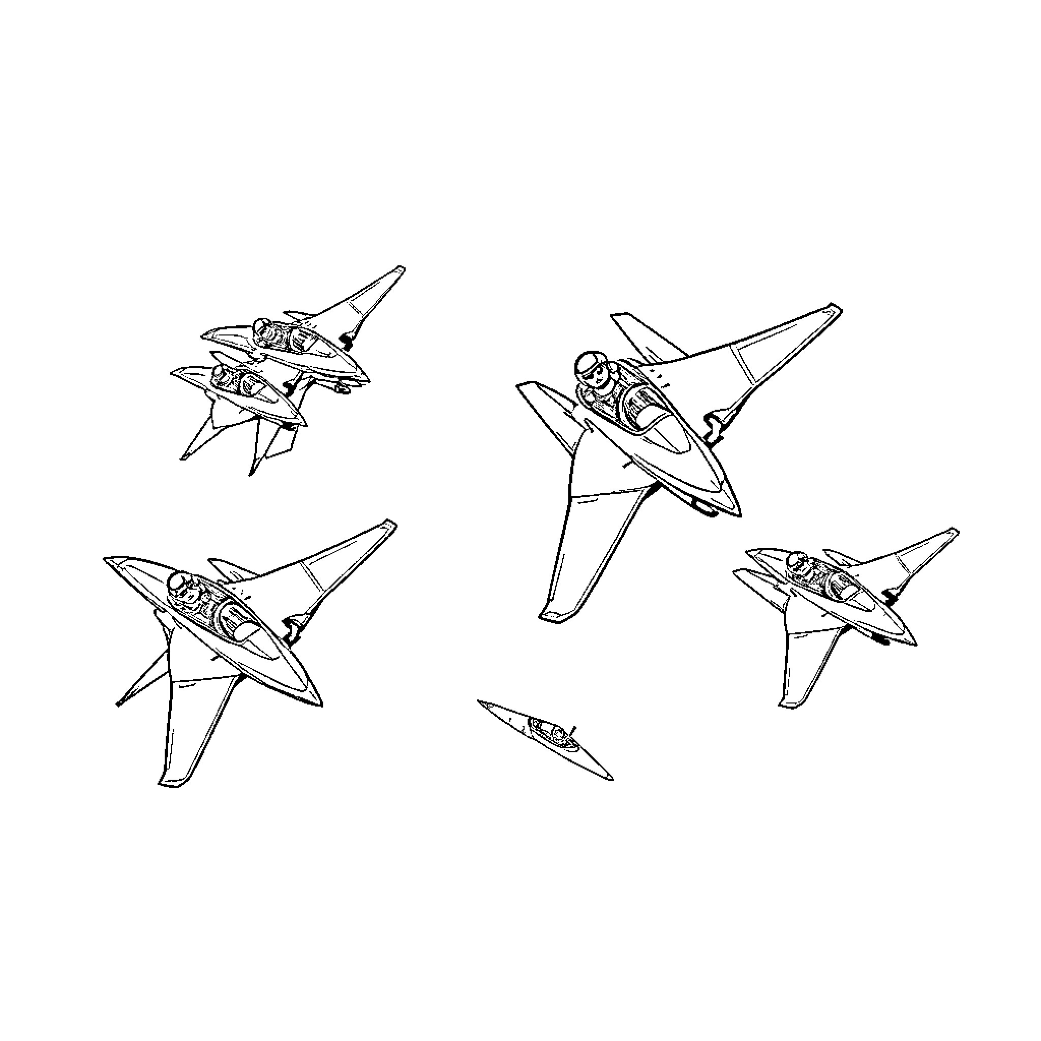Pilot's perspective: Daring aerial maneuvers Coloring Page (free black-and-white line drawing printable PDF for all, from beginners to advanced learners, including children, teens, adults, and seniors)