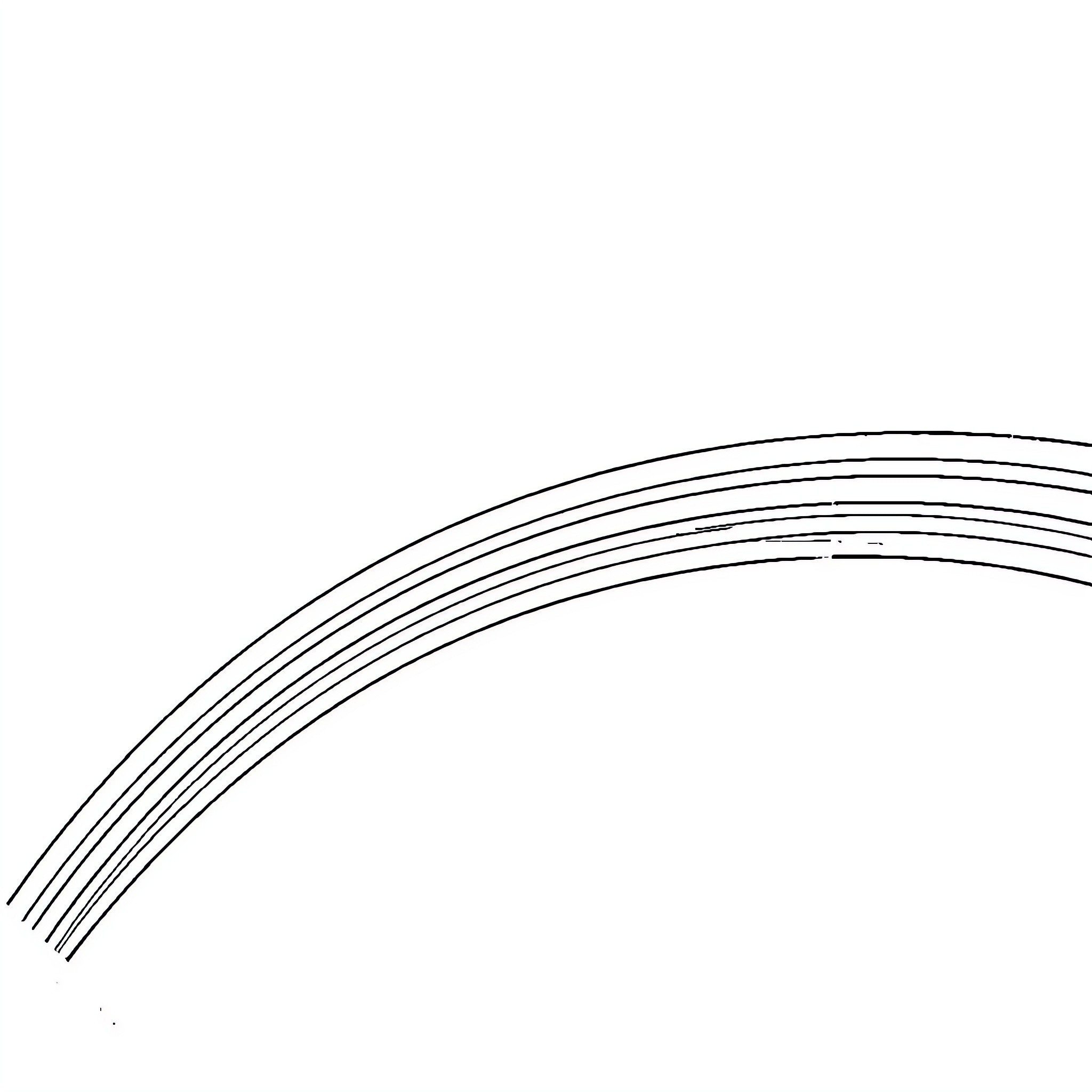Rainbow of flowing abstract lines Coloring Page (free black-and-white line drawing printable PDF for all, from beginners to advanced learners, including children, teens, adults, and seniors)