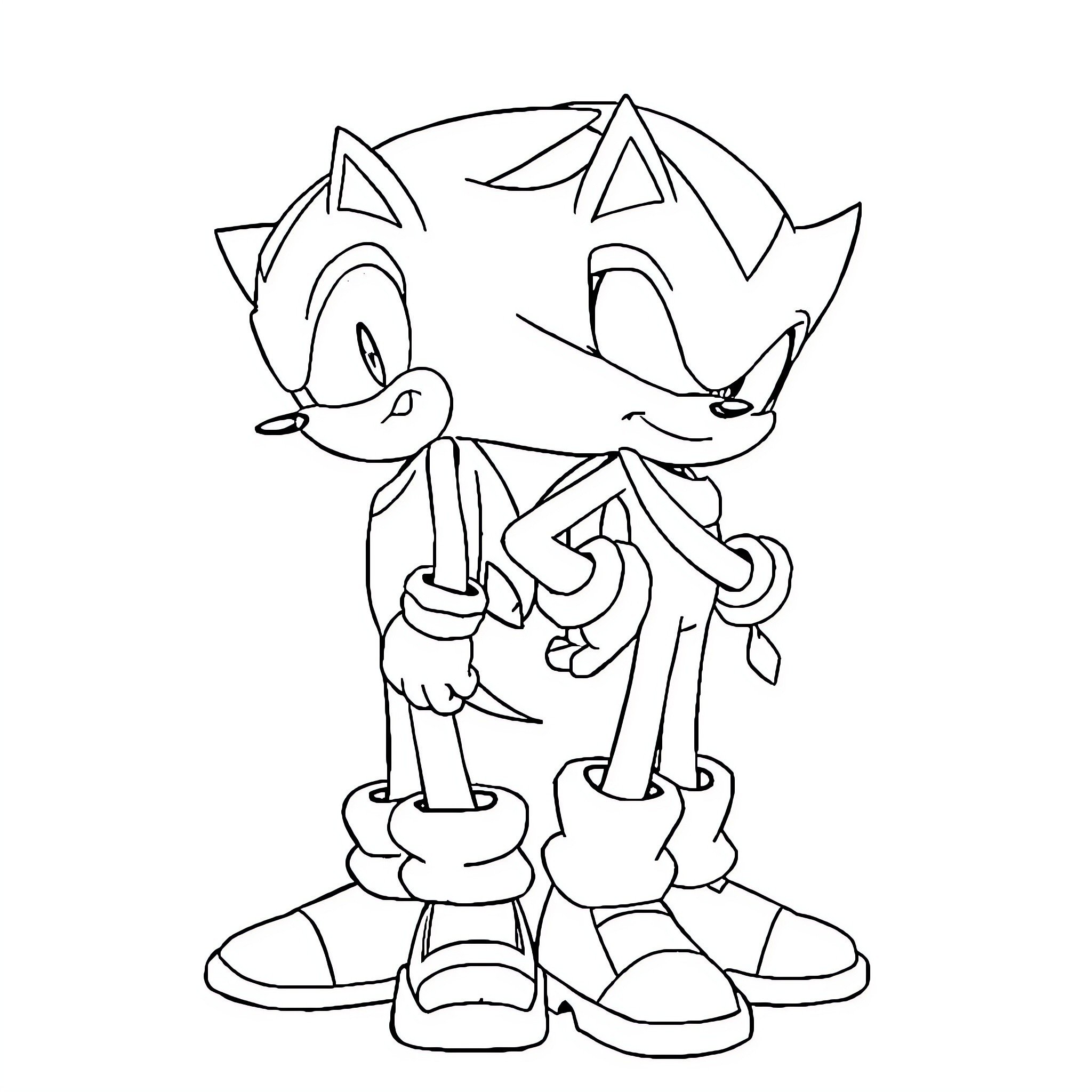 Shadow siblings playing mischievously Coloring Page (free black-and-white line drawing printable PDF for all, from beginners to advanced learners, including children, teens, adults, and seniors)