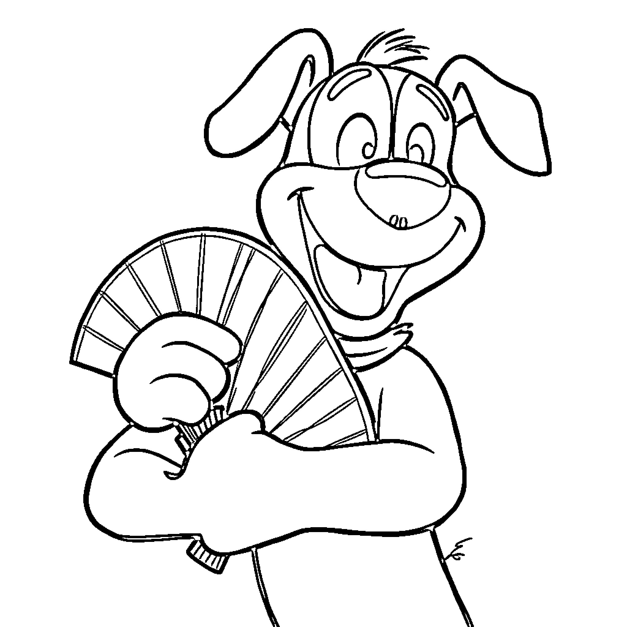 Dog Man flexing his muscles in a superhero pose Coloring Page (free black-and-white line drawing printable PDF for all, from beginners to advanced learners, including children, teens, adults, and seniors)