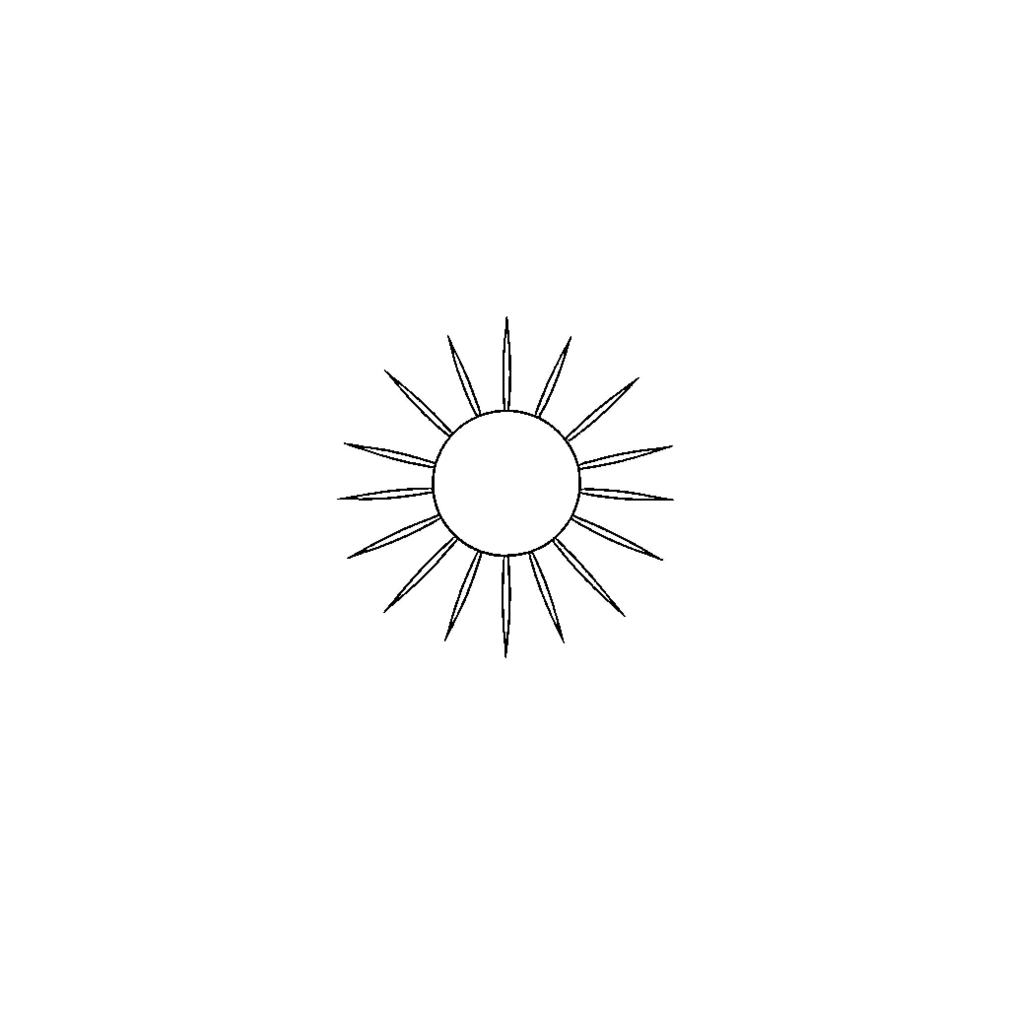 Sun radiating energy and light Coloring Page (free black-and-white line drawing printable PDF for all, from beginners to advanced learners, including children, teens, adults, and seniors)