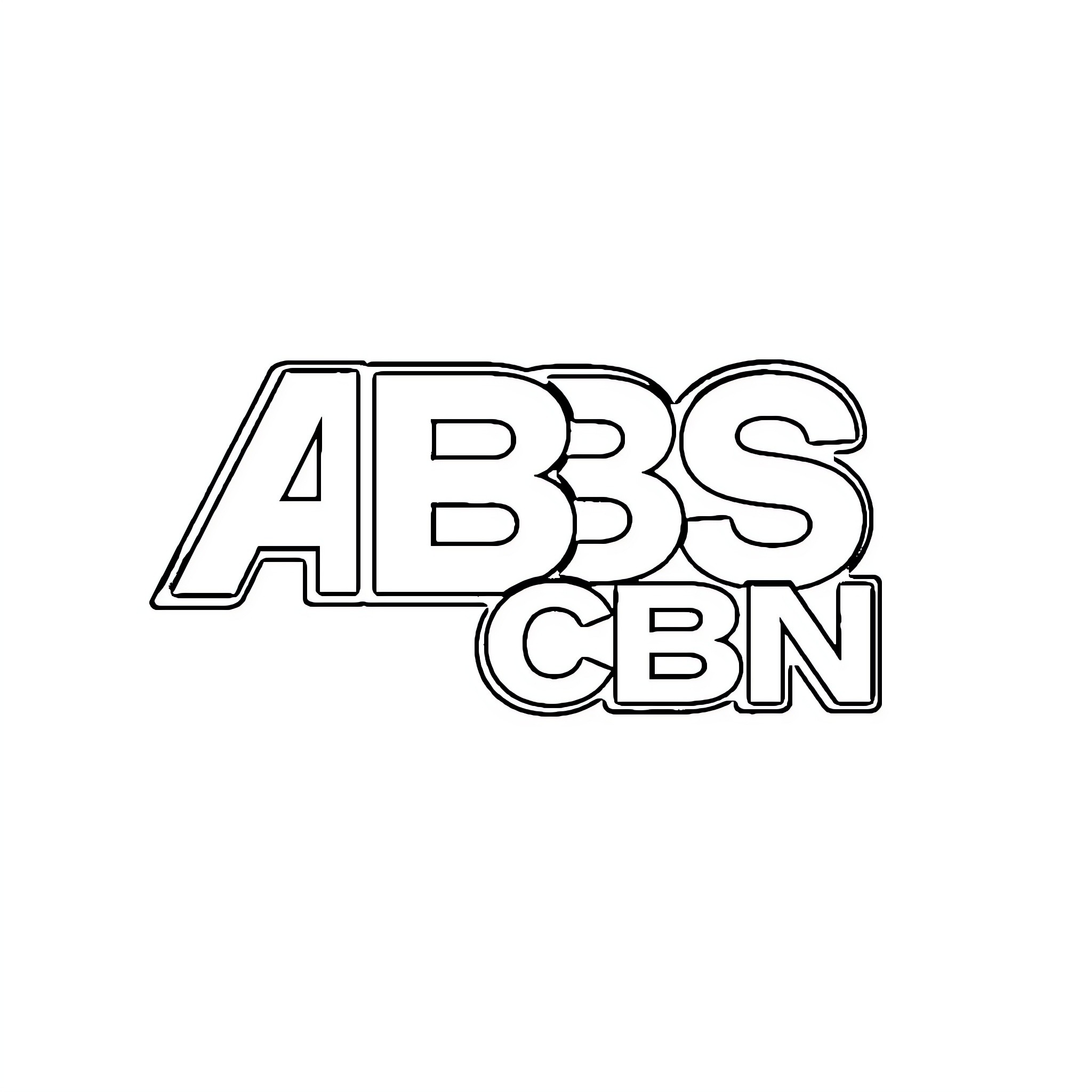 ABS CBN Logo silhouette Coloring Page (free black-and-white line drawing printable PDF for all, from beginners to advanced learners, including children, teens, adults, and seniors)