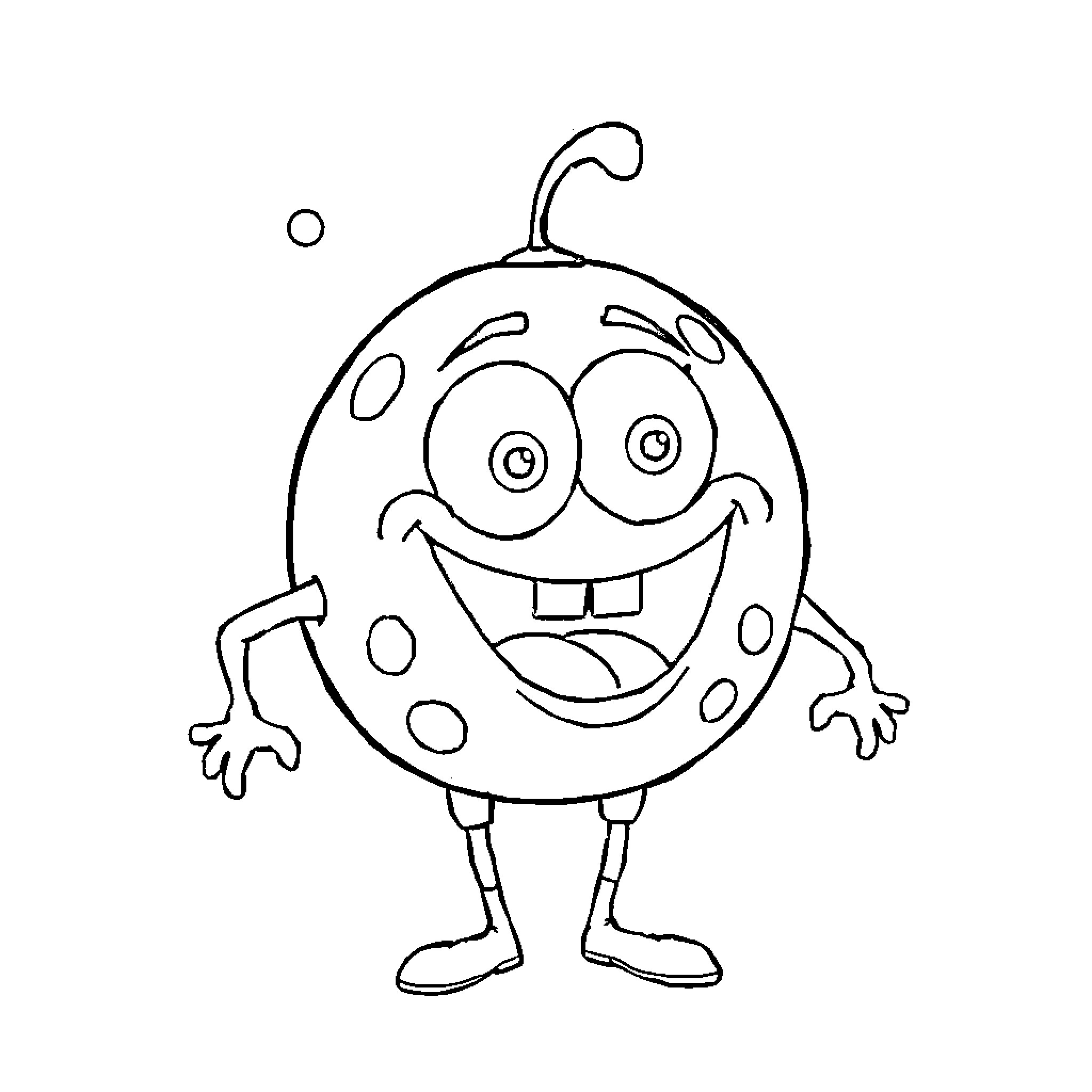 Bob esponja animated character with a cheerful expression Coloring Page (free black-and-white line drawing printable PDF for all, from beginners to advanced learners, including children, teens, adults, and seniors)