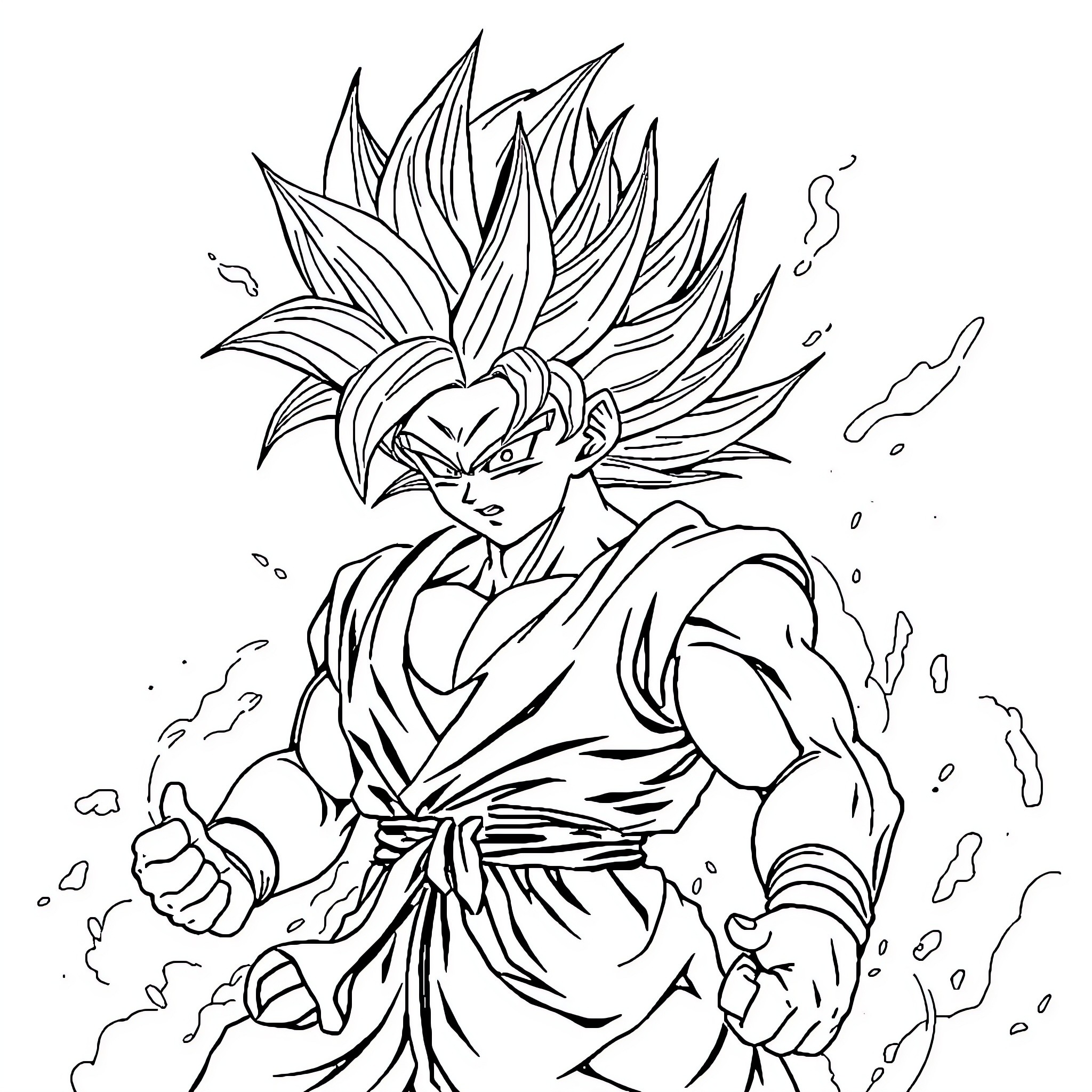 Dragon Warrior's Fierce Transformation Coloring Page (free black-and-white line drawing printable PDF for all, from beginners to advanced learners, including children, teens, adults, and seniors)