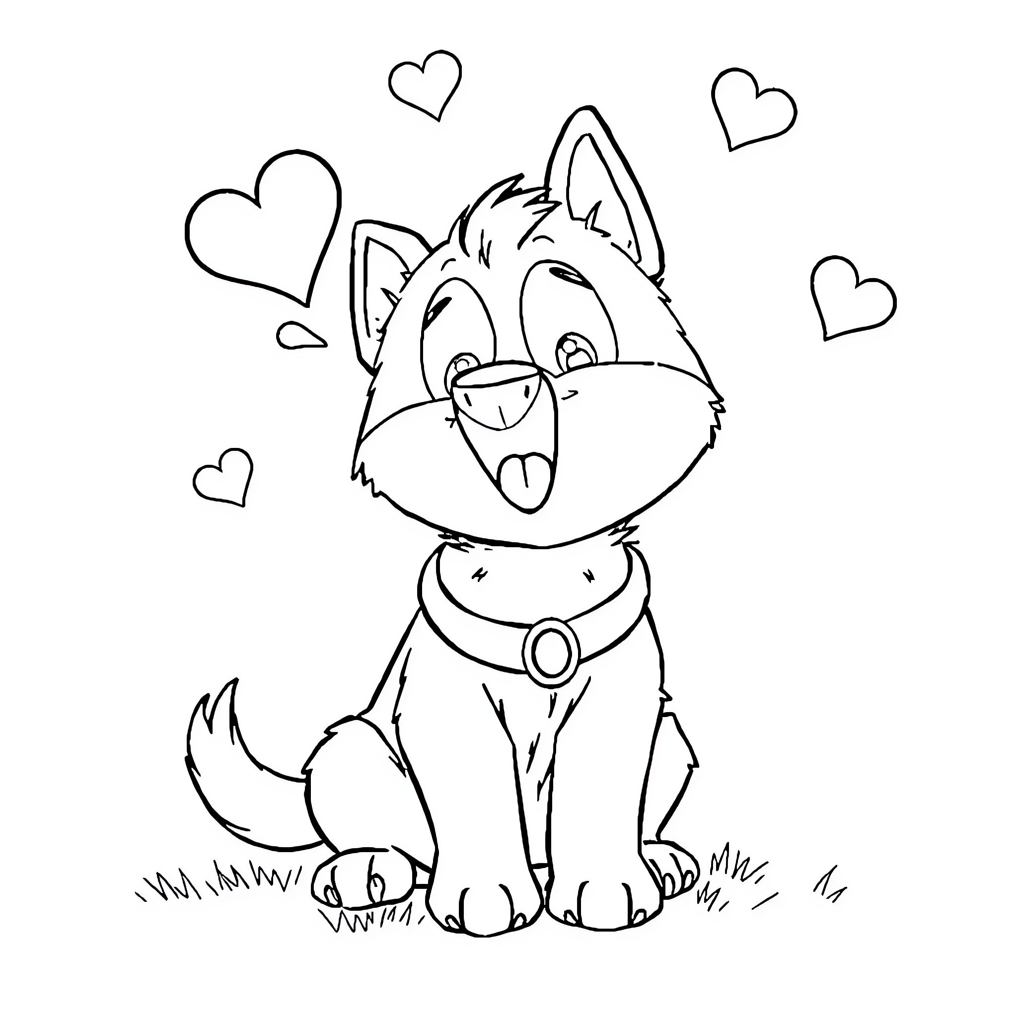 Bluey's Heartwarming Canine Companion Coloring Page (free black-and-white line drawing printable PDF for all, from beginners to advanced learners, including children, teens, adults, and seniors)