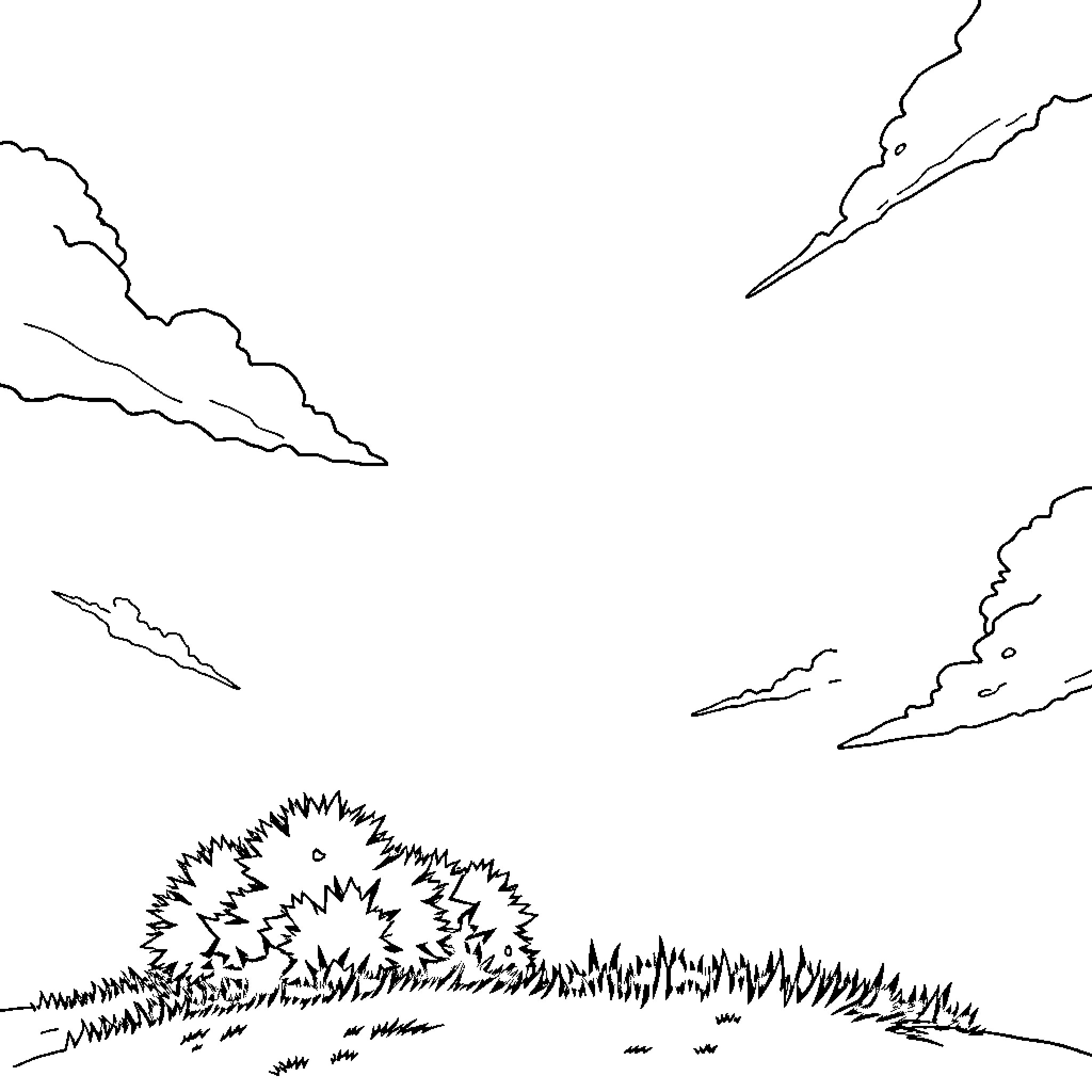 Blye's Abstract Landscape Sketch Coloring Page (free black-and-white line drawing printable PDF for all, from beginners to advanced learners, including children, teens, adults, and seniors)