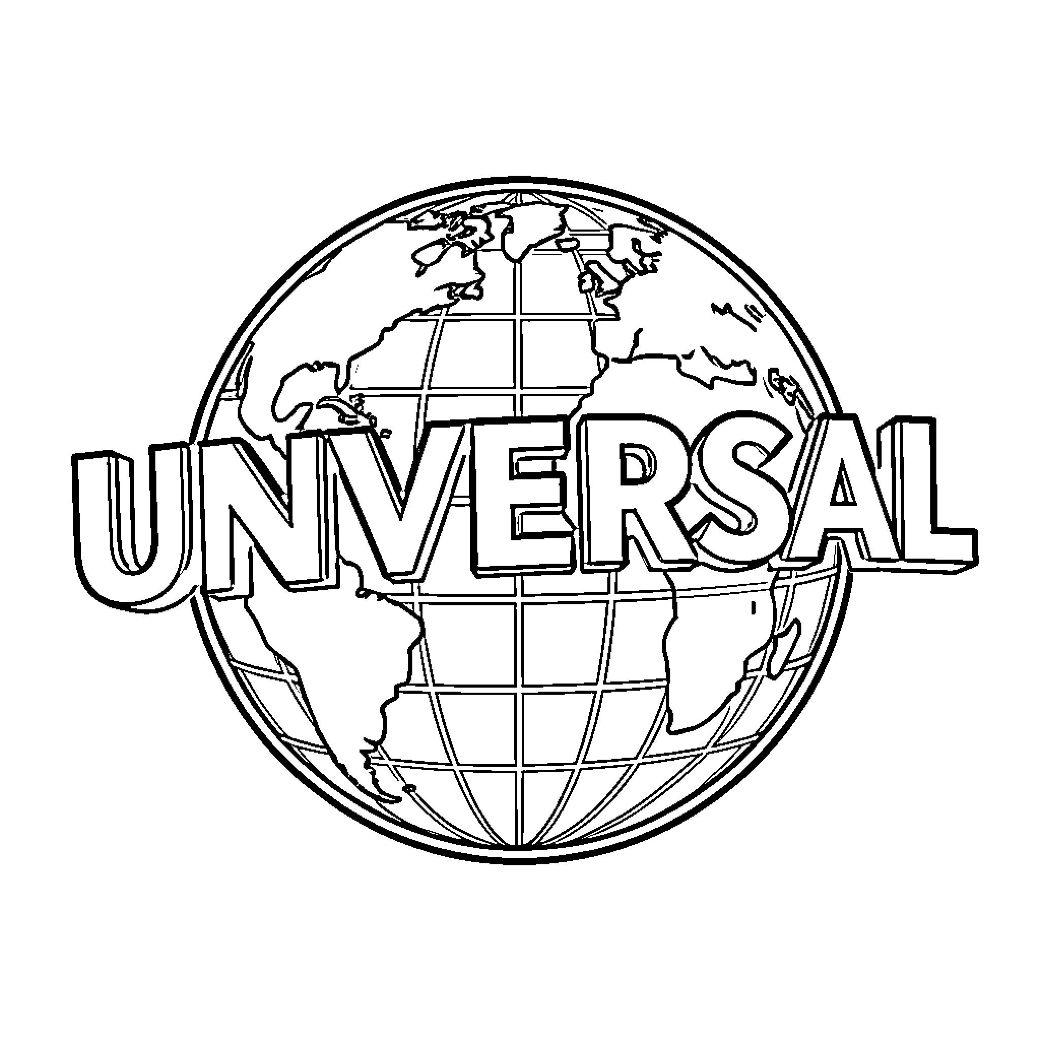 Logo depicting global connectivity and universality Coloring Page (free black-and-white line drawing printable PDF for all, from beginners to advanced learners, including children, teens, adults, and seniors)