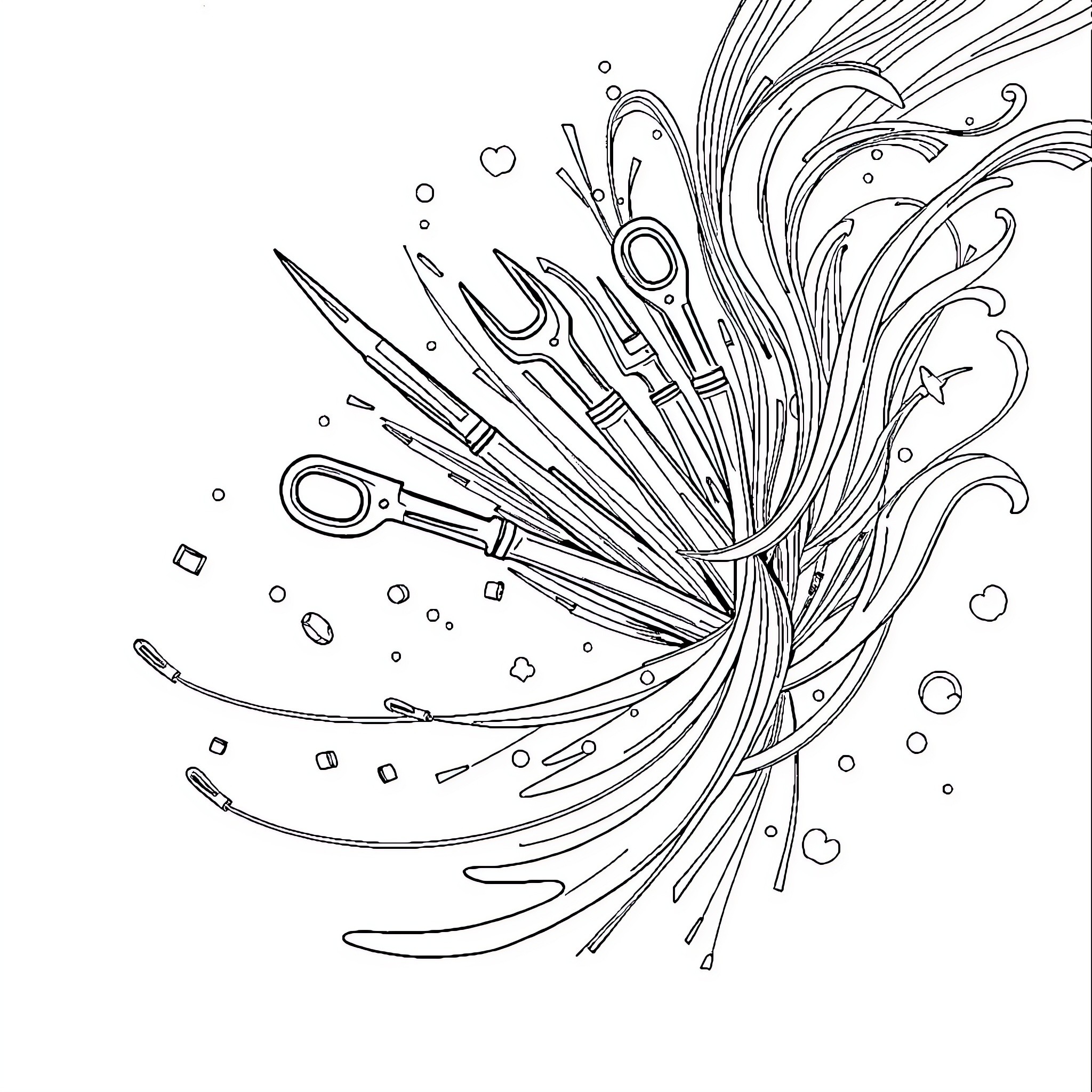 Tool for Creative Expression Coloring Page (free black-and-white line drawing printable PDF for all, from beginners to advanced learners, including children, teens, adults, and seniors)
